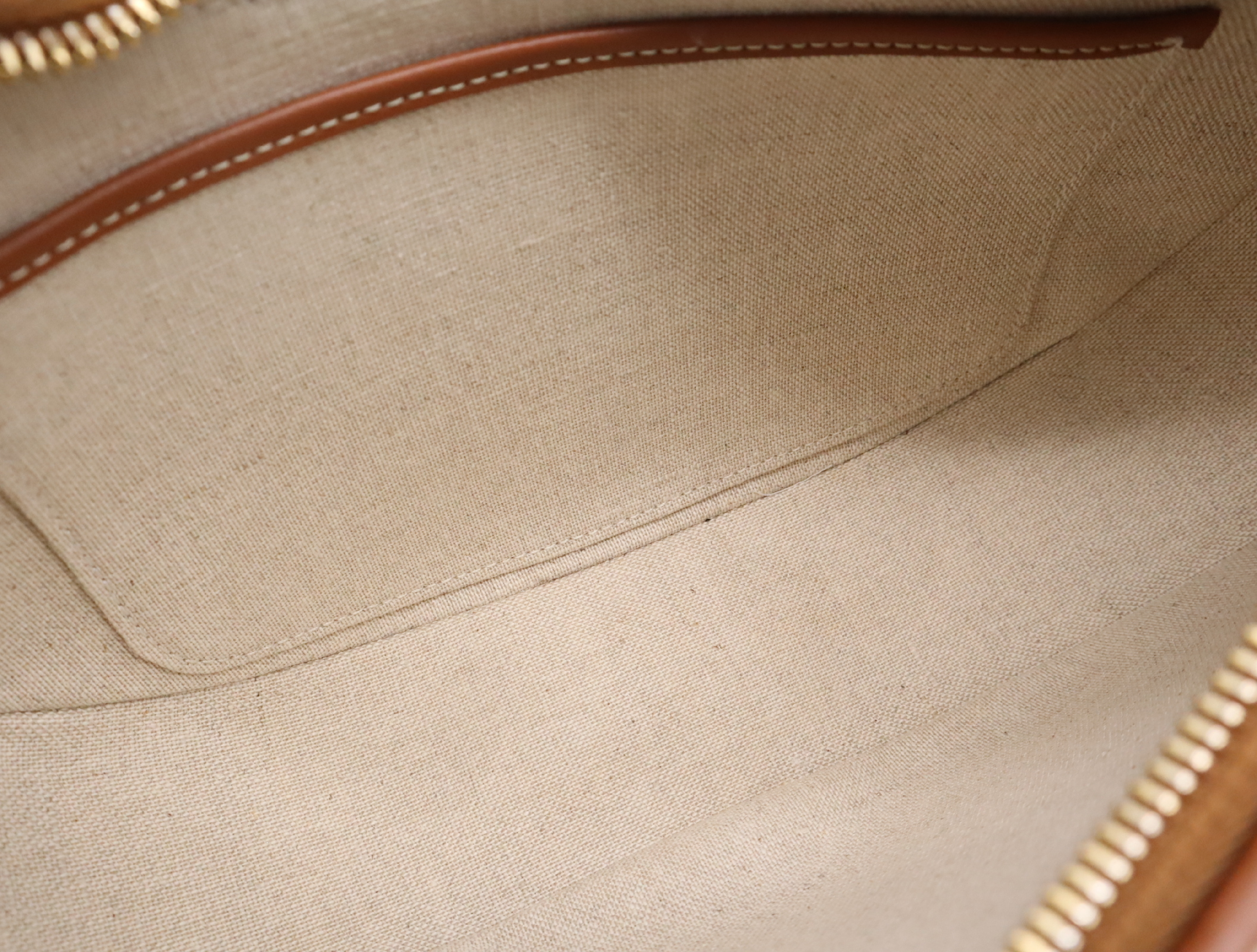 Polyamide Leather Triomphe Handbag Medium Ava Ivory Brown Handbag — view 11