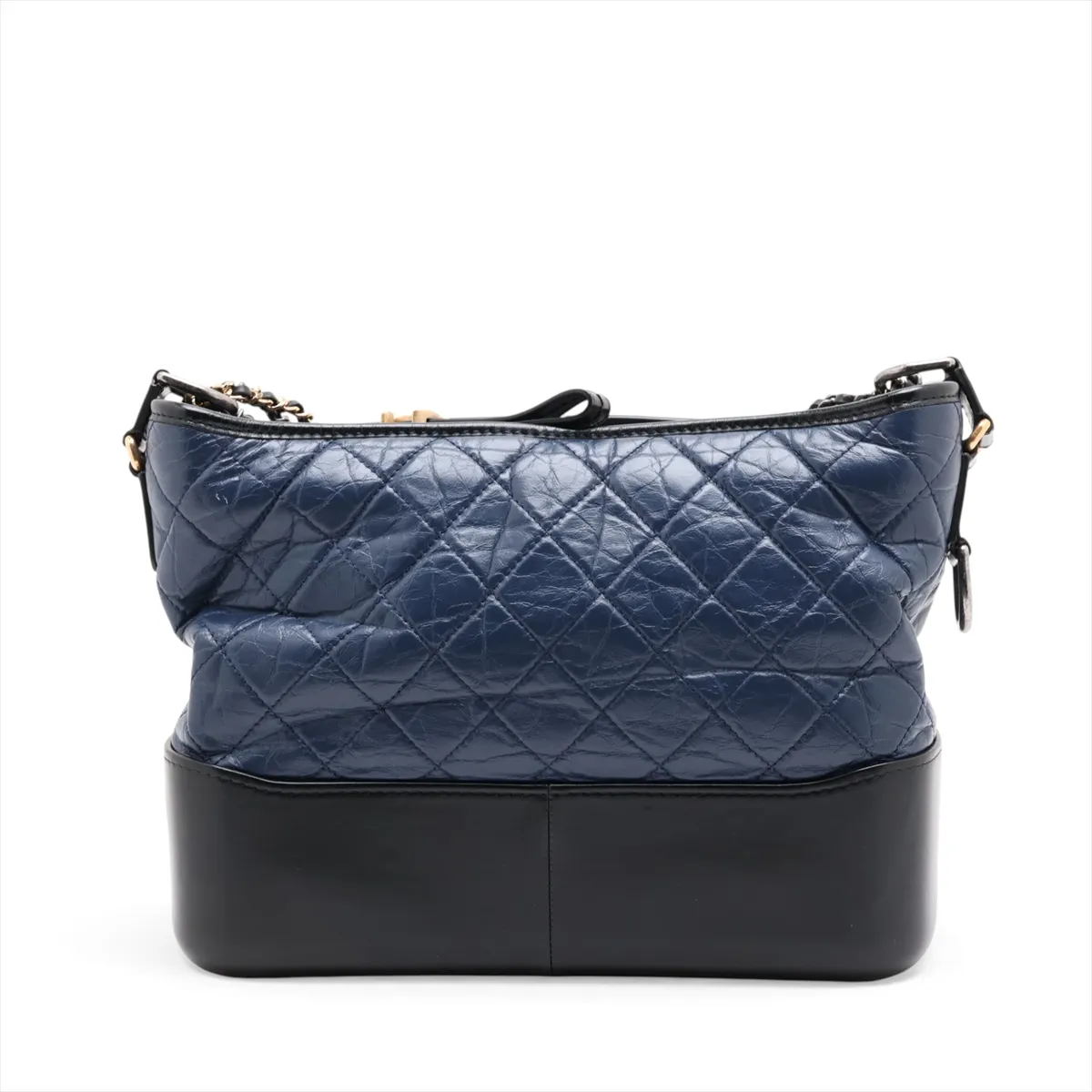 Gabrielle de Chanel Vintage Calfskin Chain Shoulder Bag, Navy x Black, Gold x Silver Hardware, Serial Number 24 — view 2