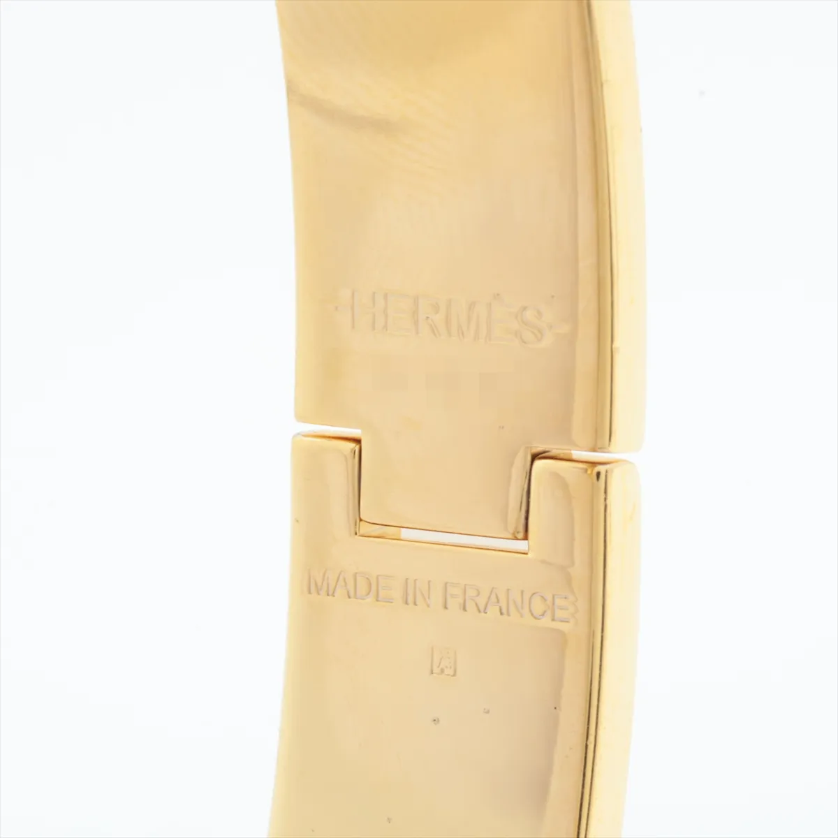 Clic Clac H Bangle Bracelet, GP x Enamel, Gold x White, — view 6