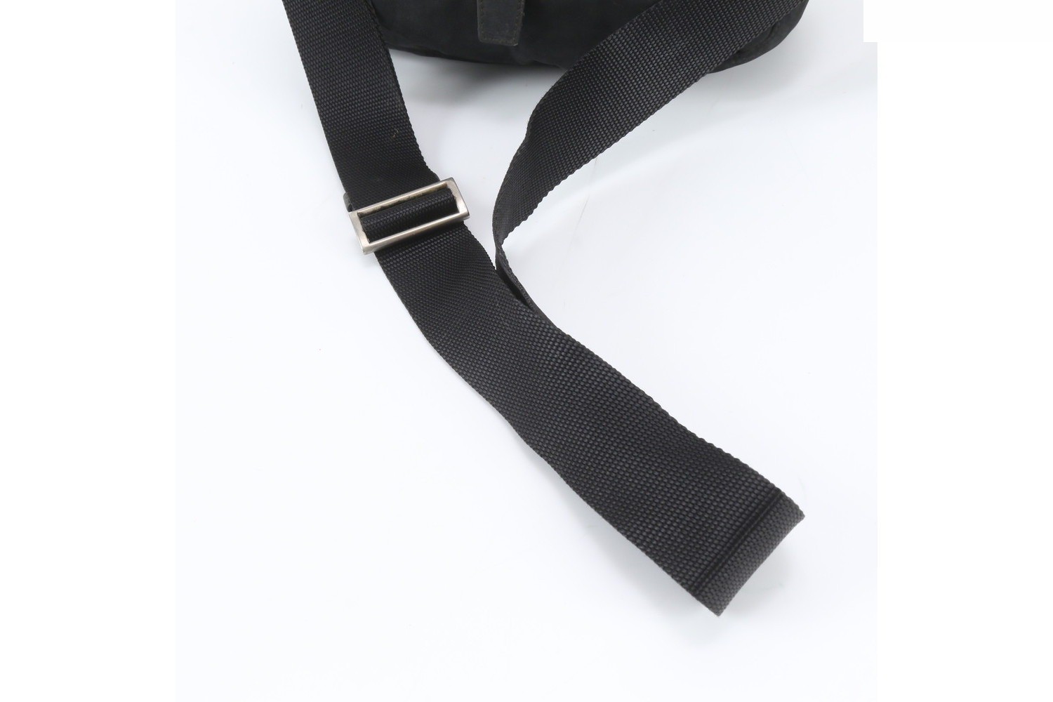 Tessuto Nylon Triangle Logo Leather Shoulder Bag — view 2