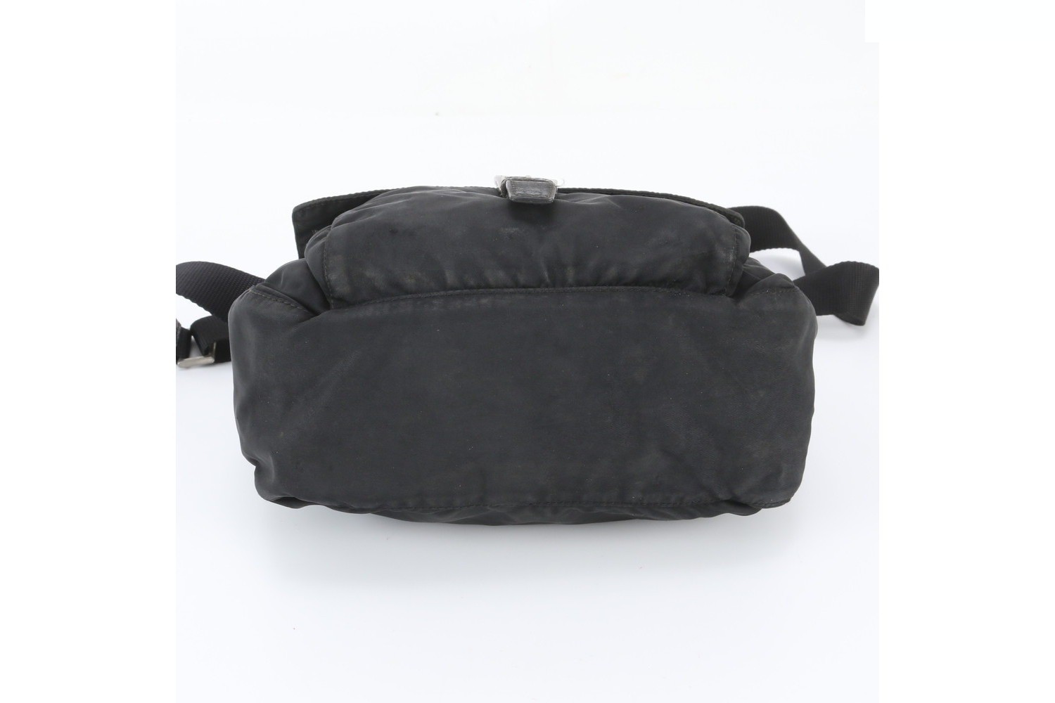 Tessuto Nylon Triangle Logo Leather Shoulder Bag — view 6