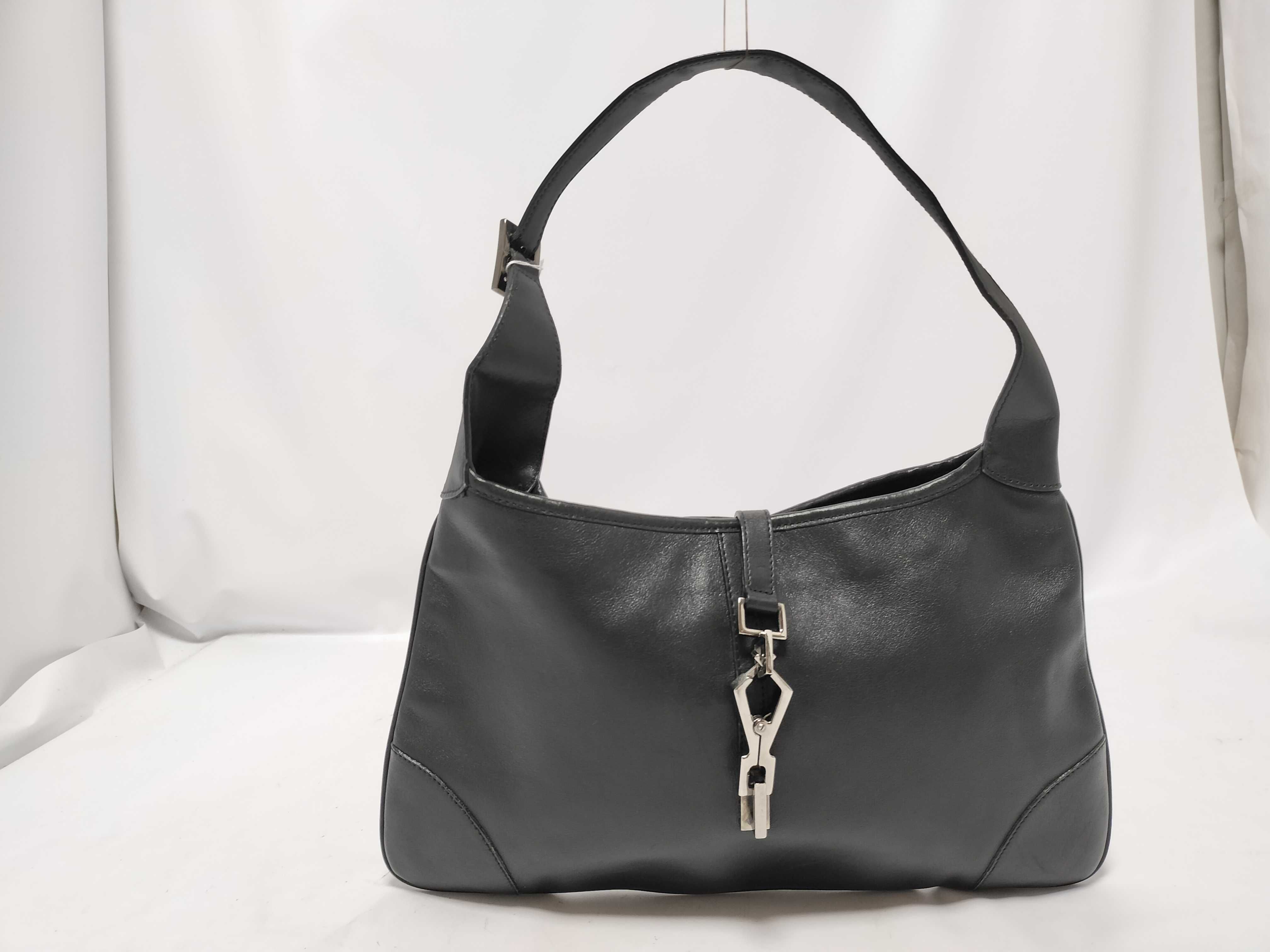 Jackie Leather Shoulder Bag, Black Handbag