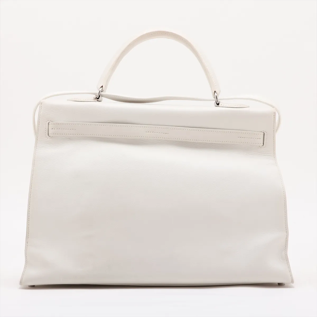 [Individually packaged] Hermes Kelly Flat 35, Veau Swift leather, white, silver hardware K: 2007 — view 2