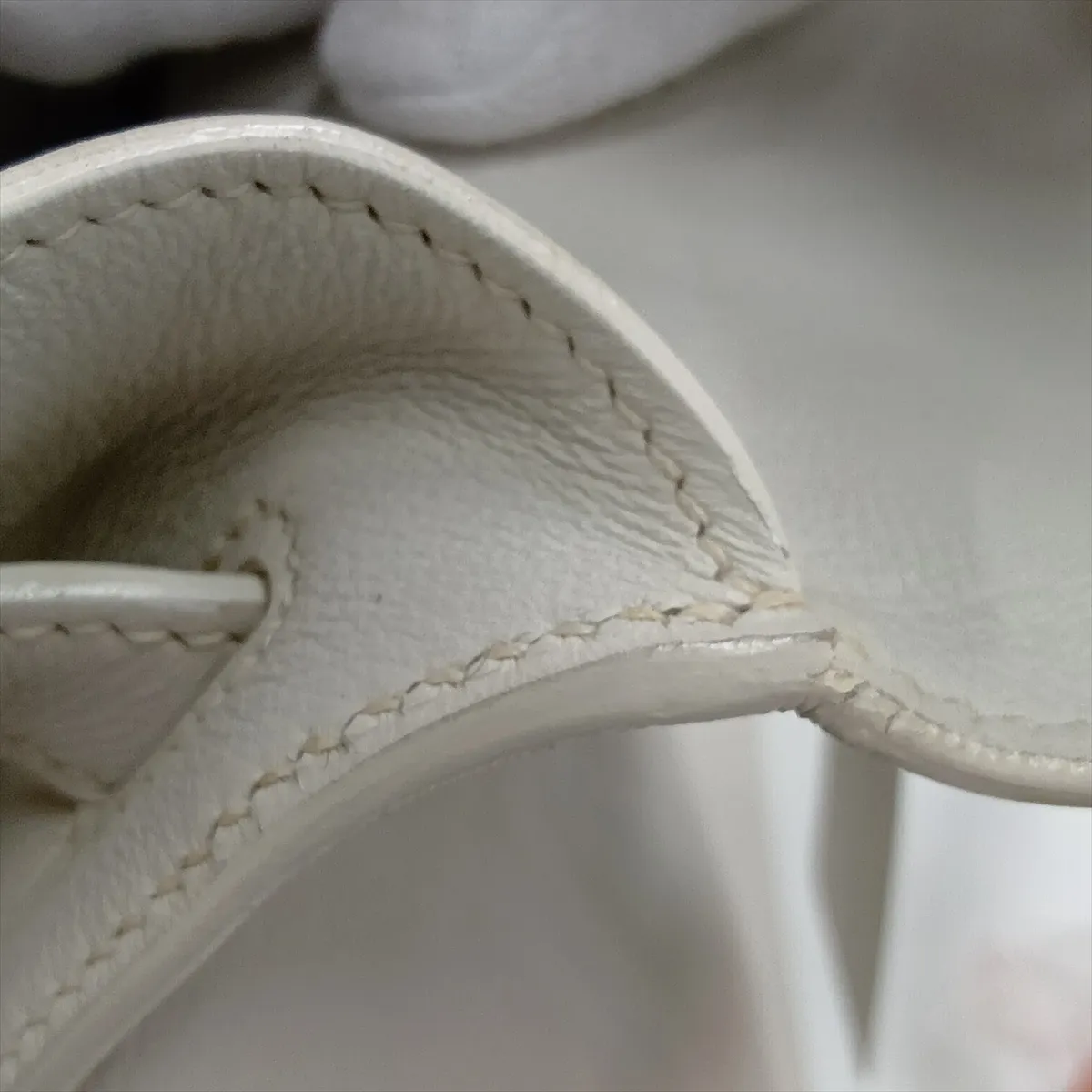 [Individually packaged] Hermes Kelly Flat 35, Veau Swift leather, white, silver hardware K: 2007 — view 12