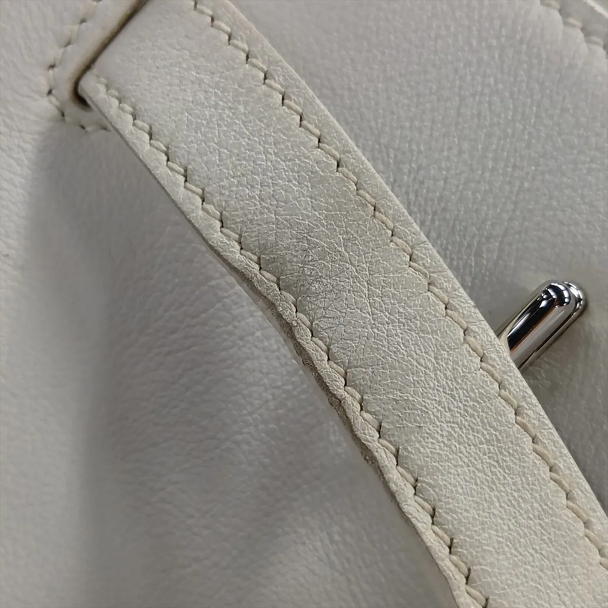 [Individually packaged] Hermes Kelly Flat 35, Veau Swift leather, white, silver hardware K: 2007 — view 13