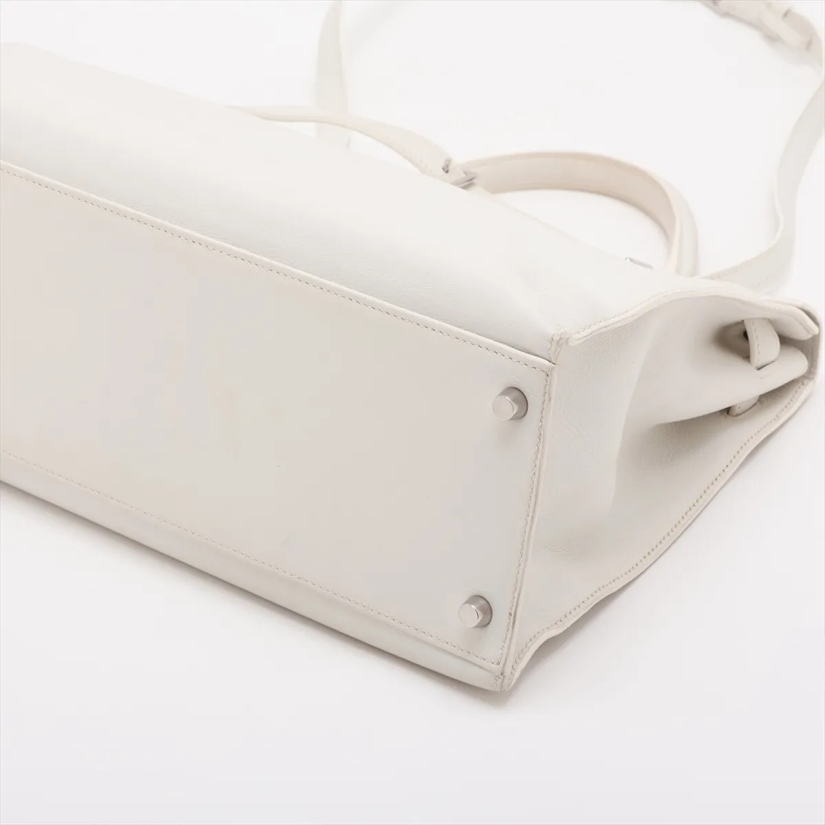 [Individually packaged] Hermes Kelly Flat 35, Veau Swift leather, white, silver hardware K: 2007 — view 3
