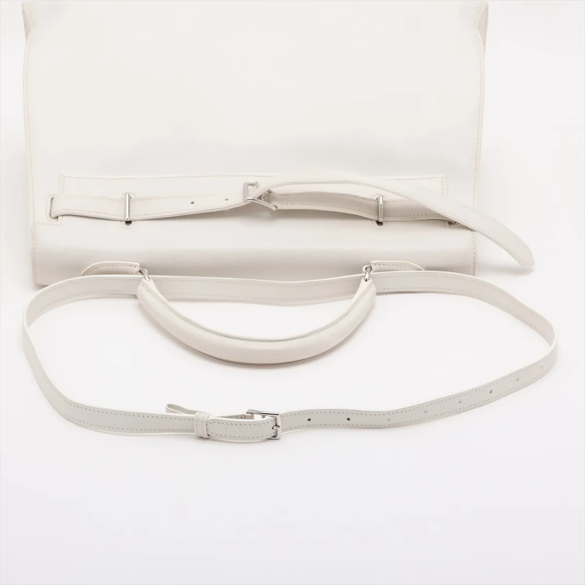 [Individually packaged] Hermes Kelly Flat 35, Veau Swift leather, white, silver hardware K: 2007 — view 5