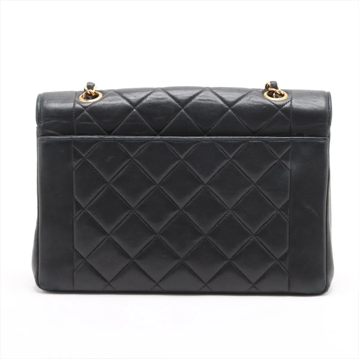 Matelasse Lambskin Single Flap Single Chain Bag Diana Flap Black Gold Hardware 4978422 4th Series — view 2