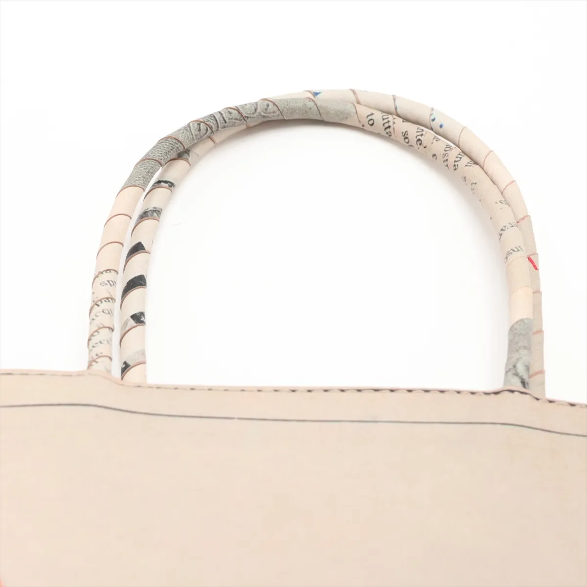 Newspaper Leather Tote Bag, Multicolor — view 6