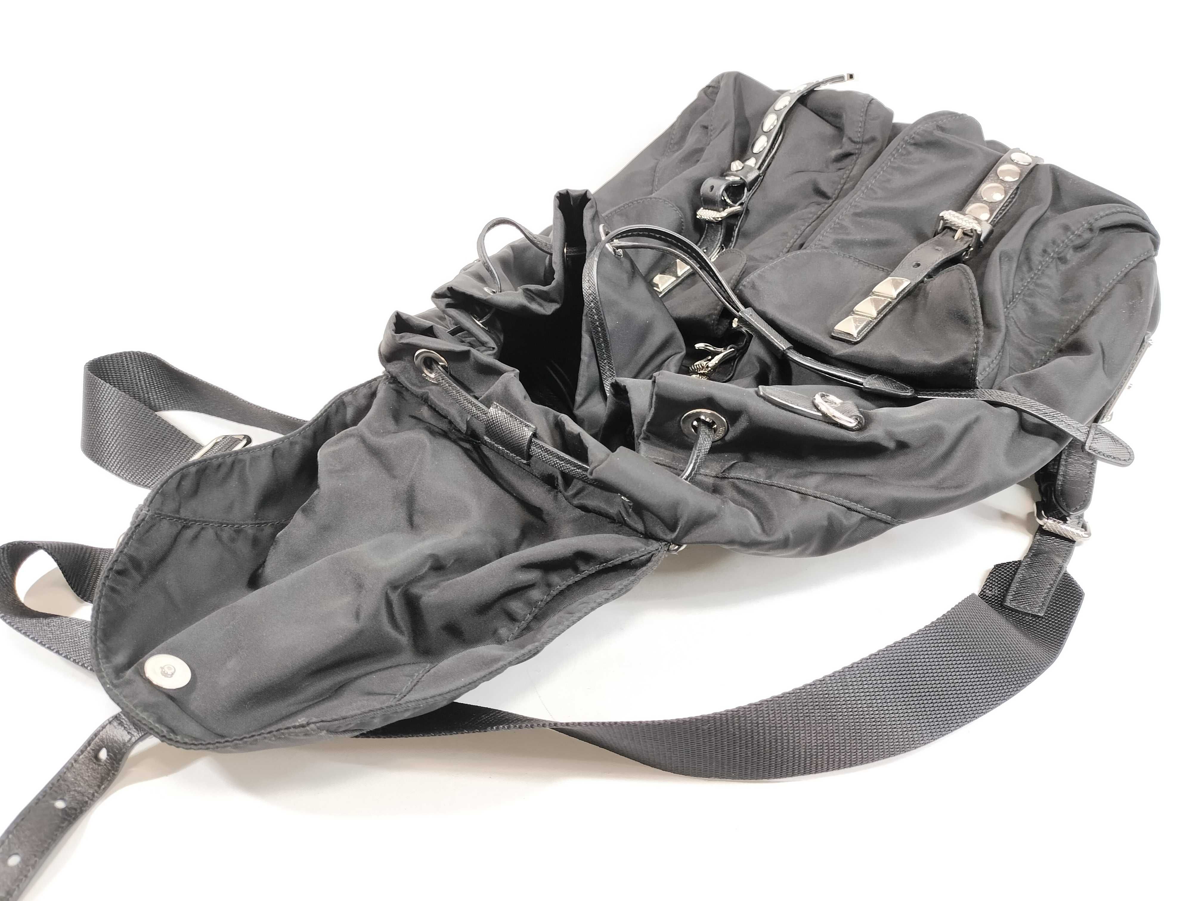 Nylon Saffiano/Tessuto/Nero Backpack — view 8