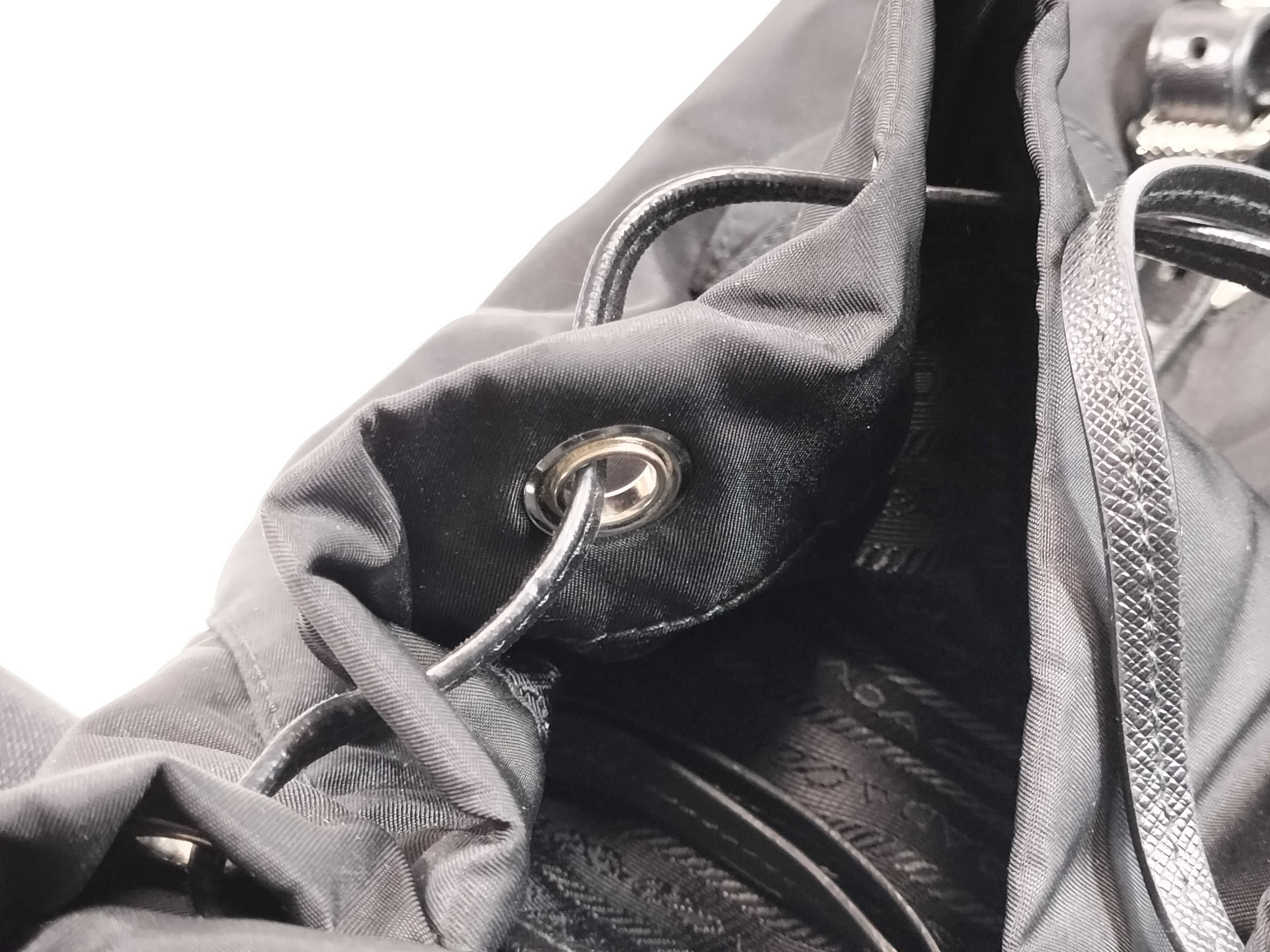 Nylon Saffiano/Tessuto/Nero Backpack — view 9