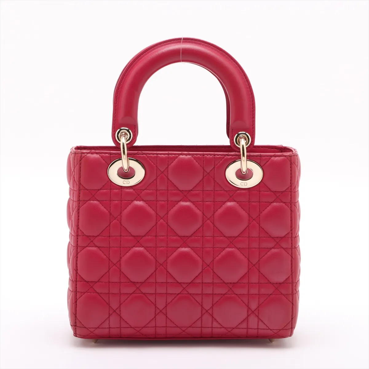 Cannage My Lady Dior Leather 2WAY Handbag Red with Charm — view 2
