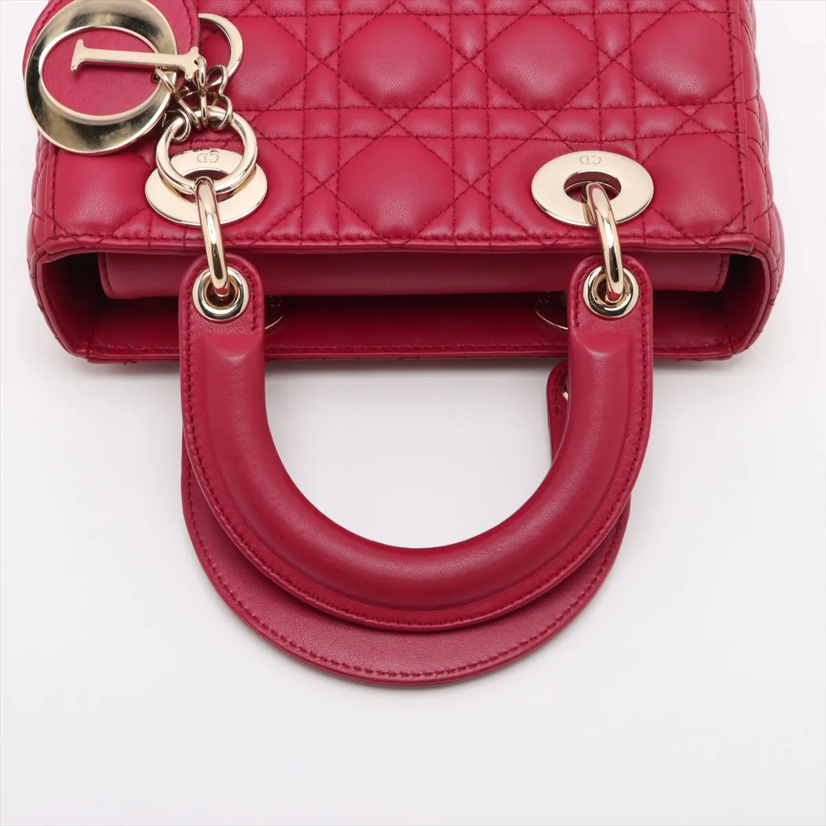 Cannage My Lady Dior Leather 2WAY Handbag Red with Charm — view 5