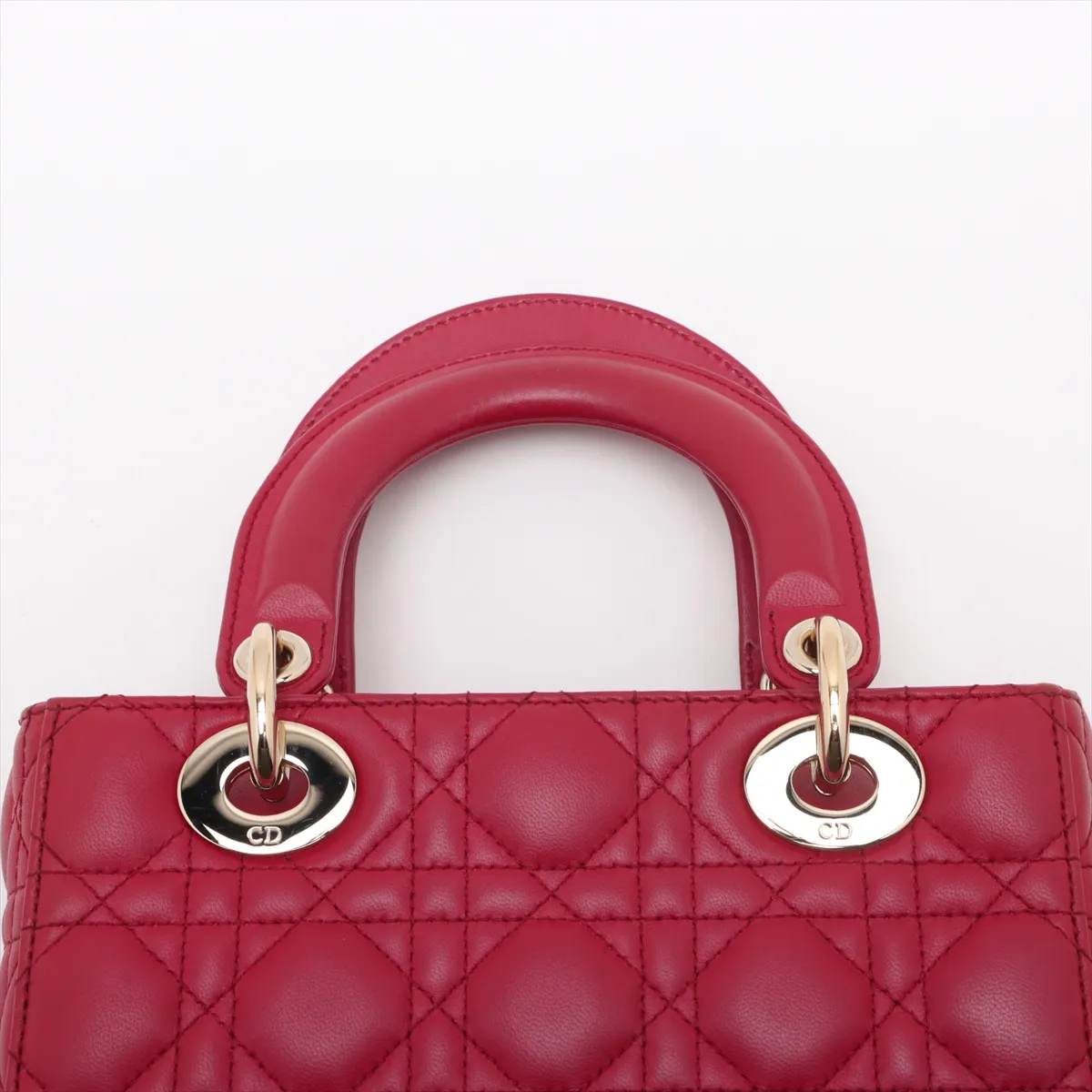 Cannage My Lady Dior Leather 2WAY Handbag Red with Charm — view 6