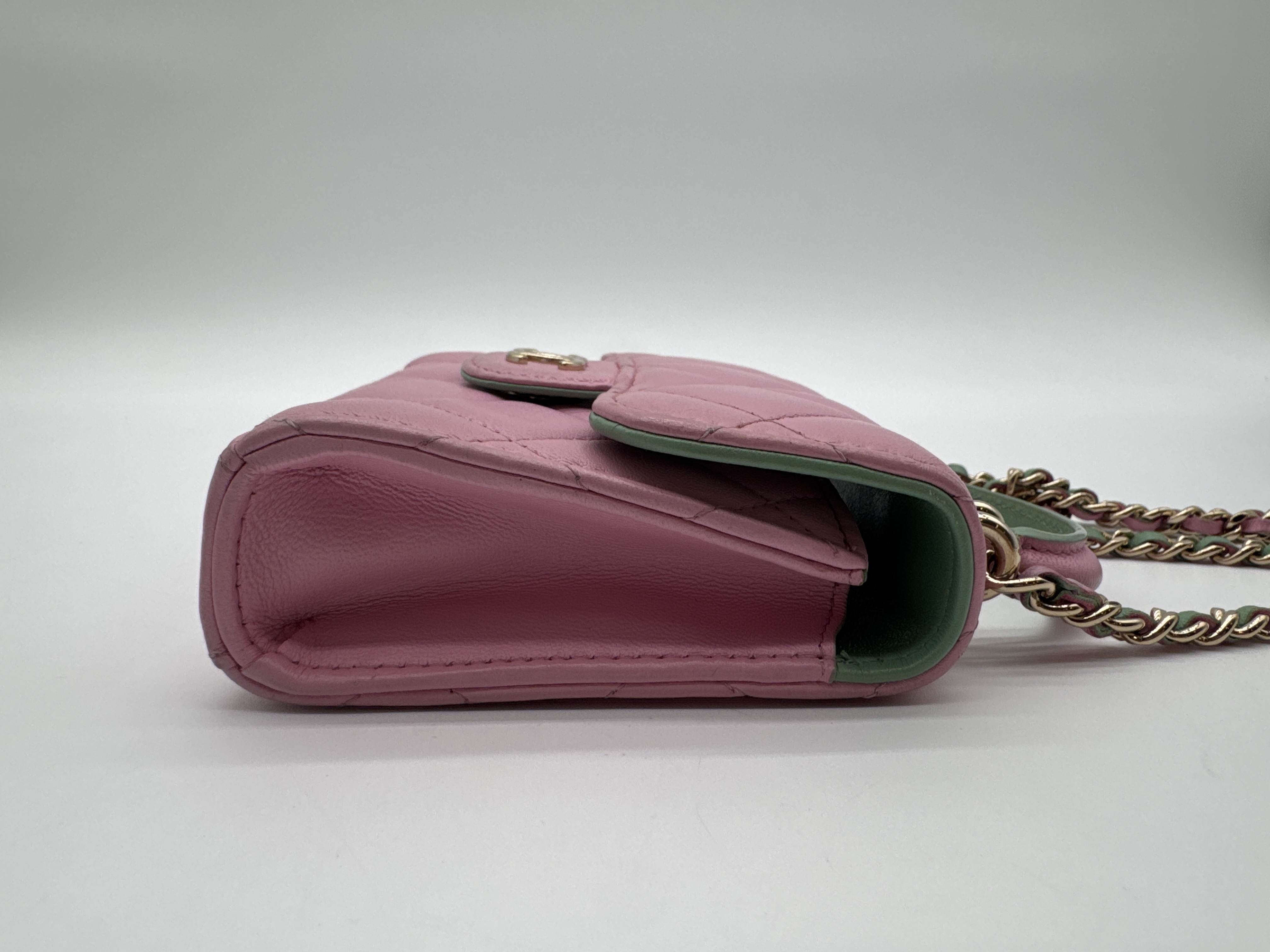 Lambskin Top Handle Shoulder Bag Handbag — view 3
