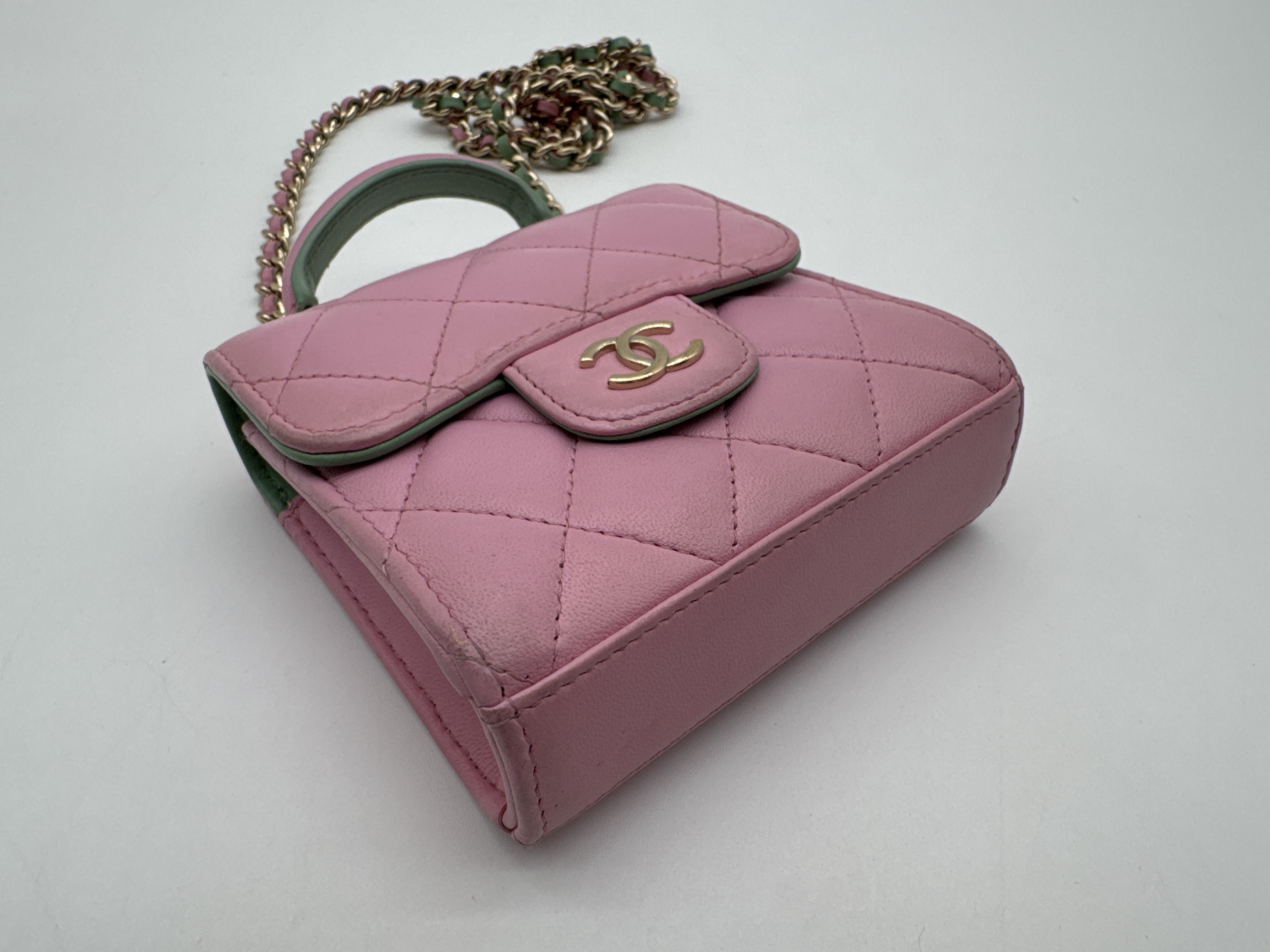 Lambskin Top Handle Shoulder Bag Handbag — view 6