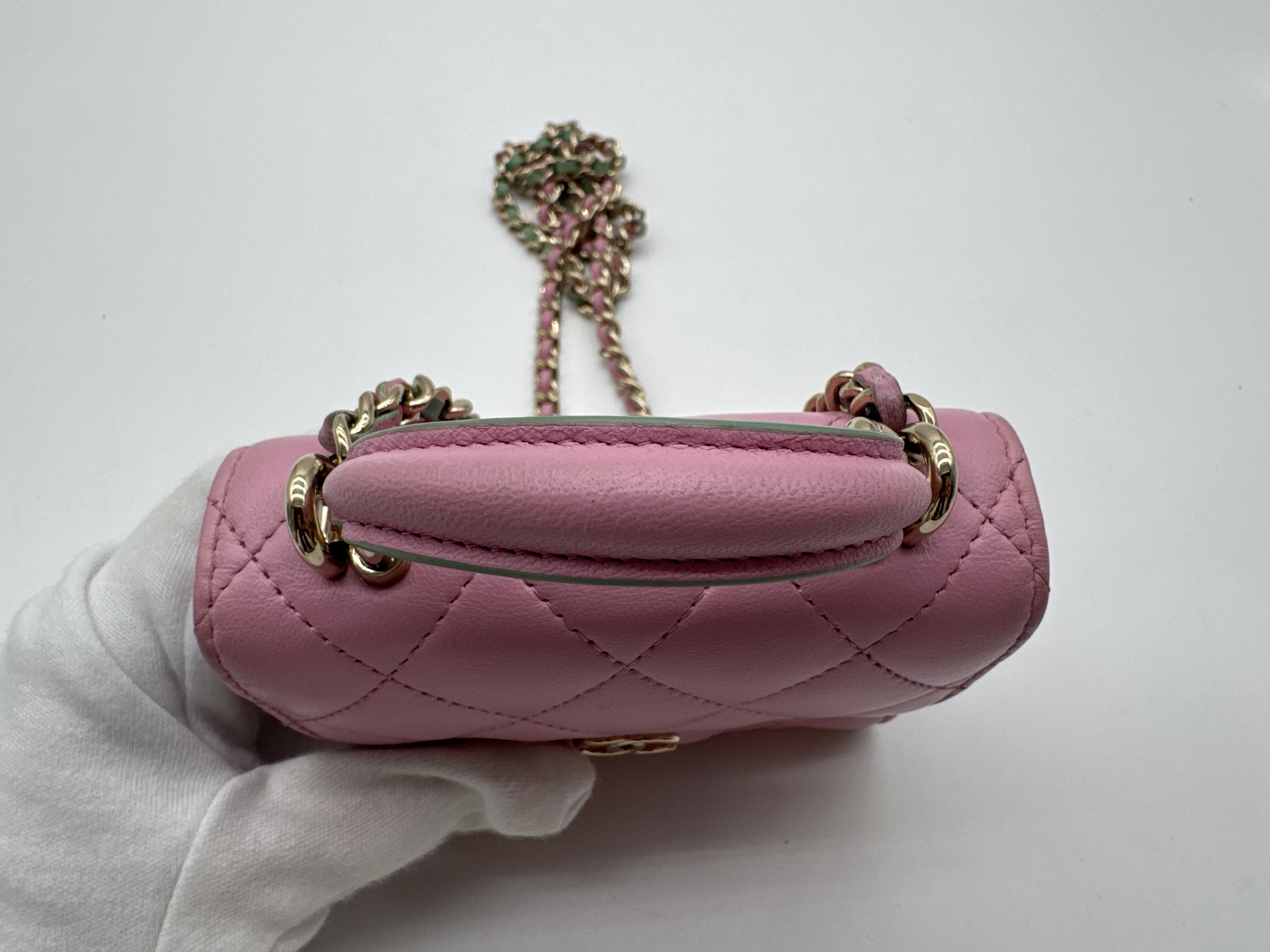 Lambskin Top Handle Shoulder Bag Handbag — view 9