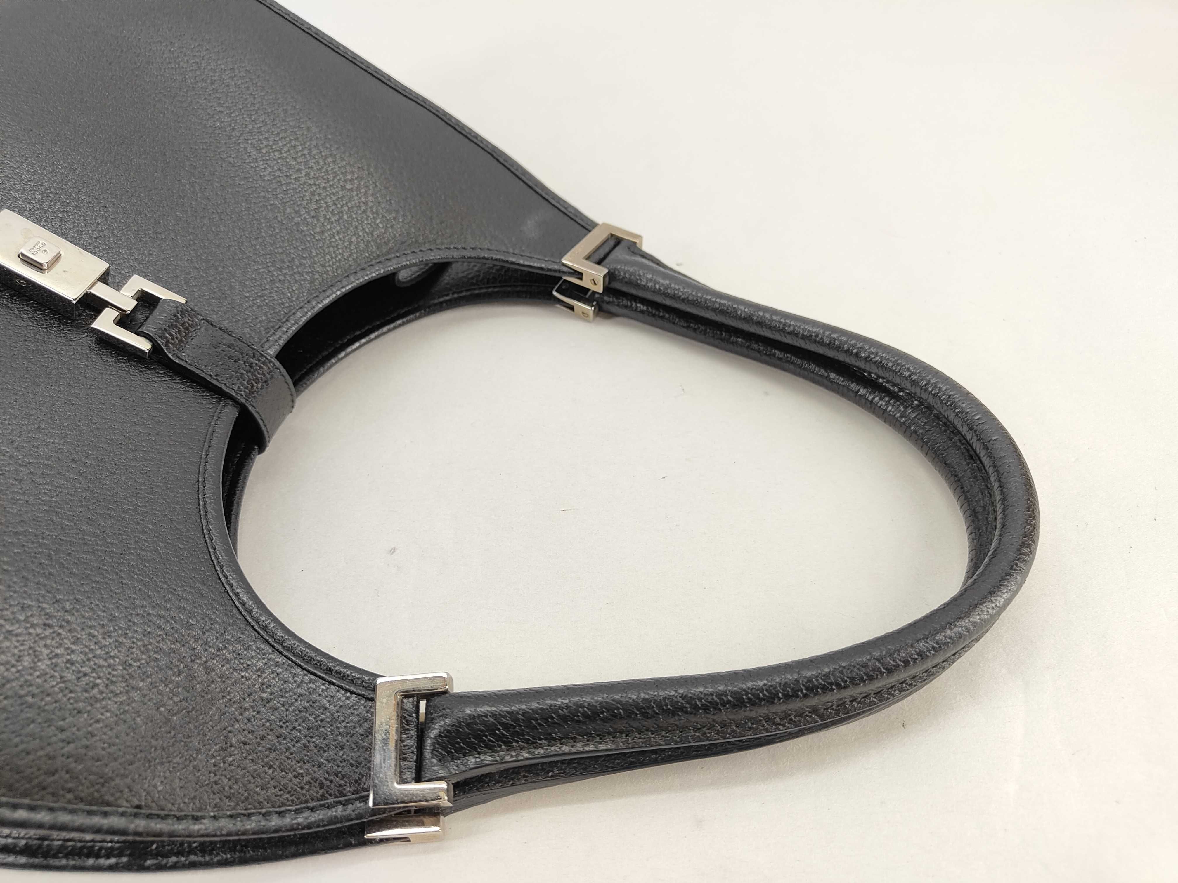 Jackie Leather Shoulder Bag (Black) — view 4