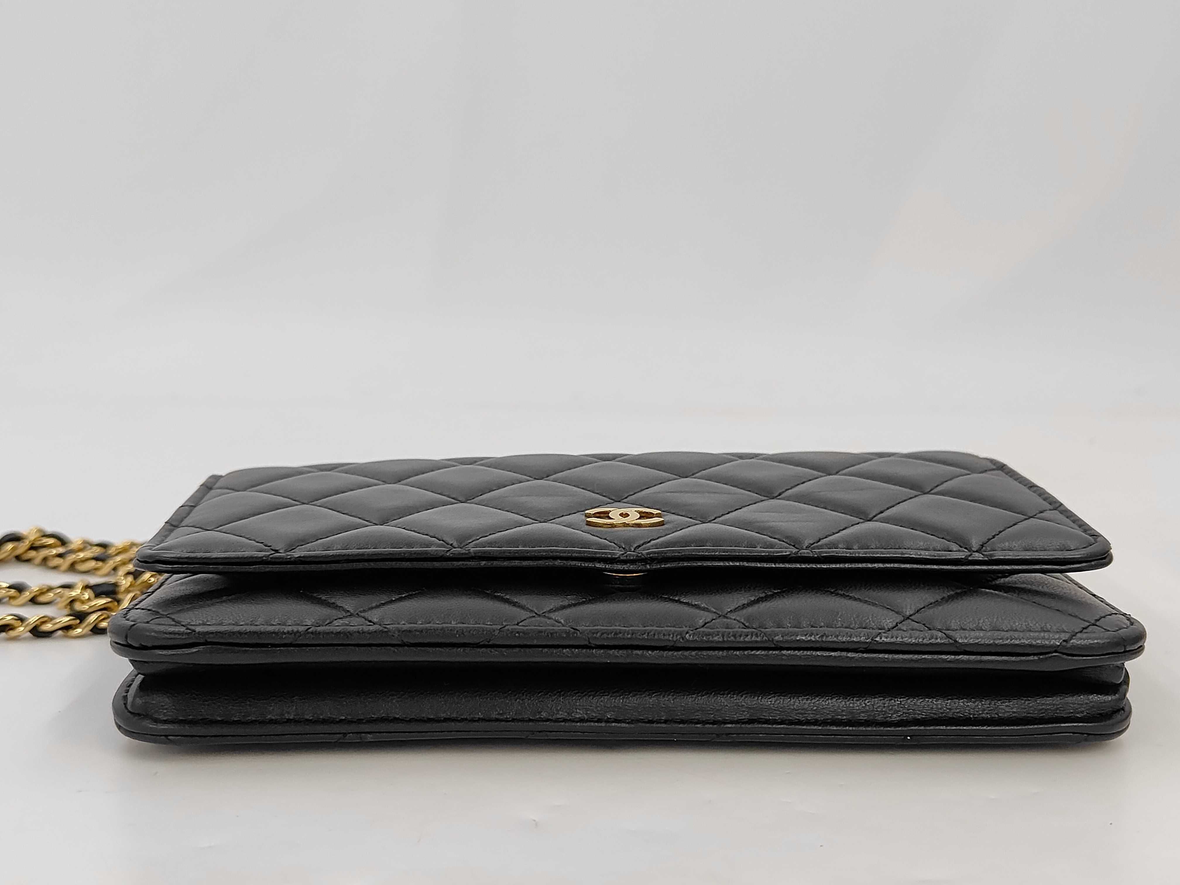 WOC Black Chain Wallet with Gold Hardware Shoulder Bag — view 3
