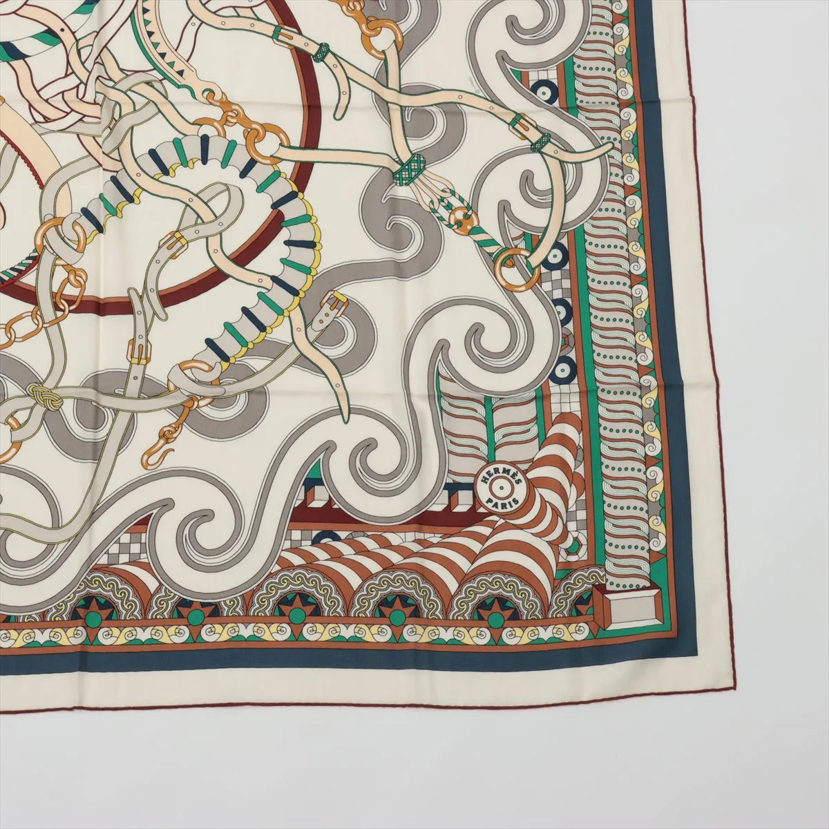 Harnais en Rosace Harness Rose Window Stole Cashmere x Silk Brown Thread Paper tag included — view 4