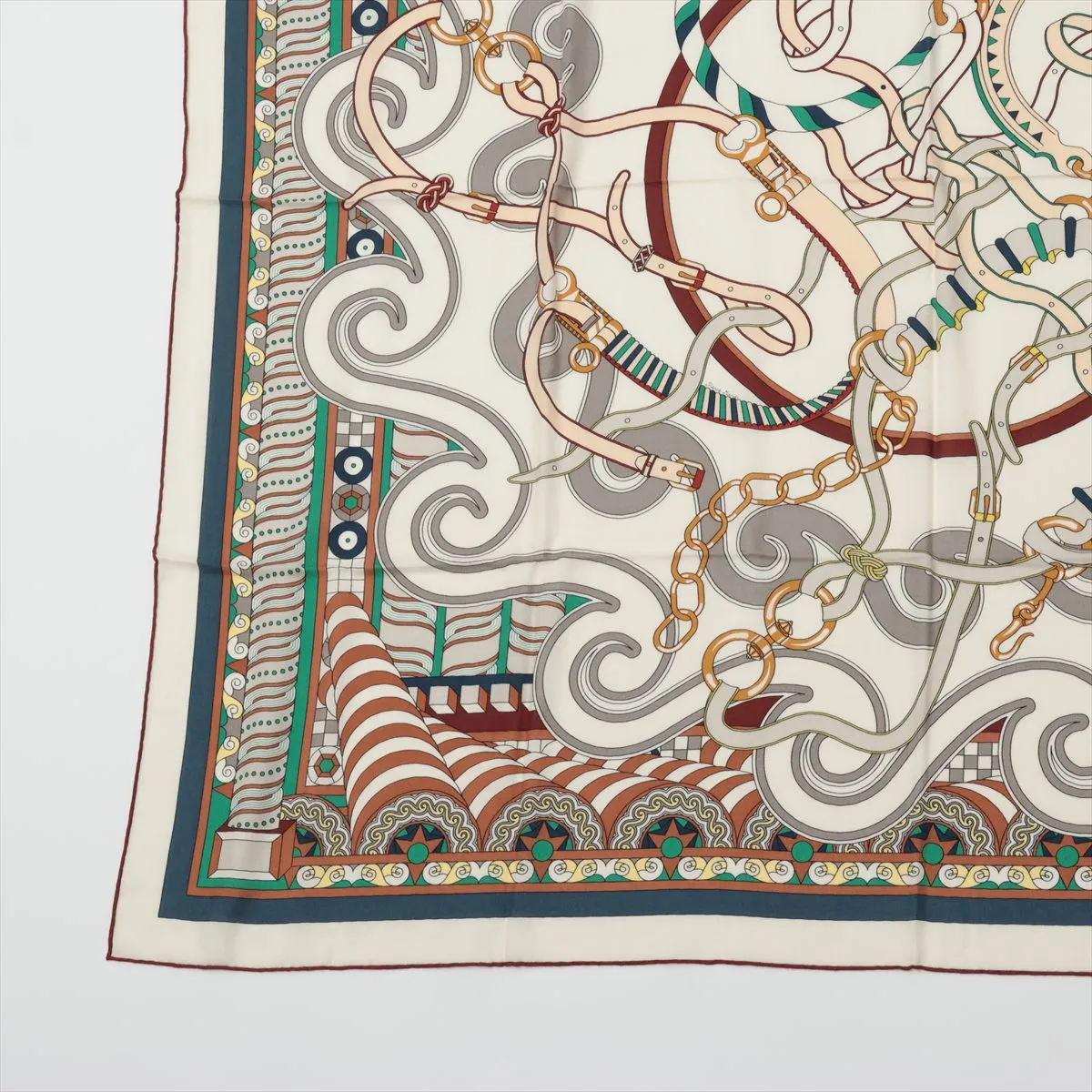 Harnais en Rosace Harness Rose Window Stole Cashmere x Silk Brown Thread Paper tag included — view 5
