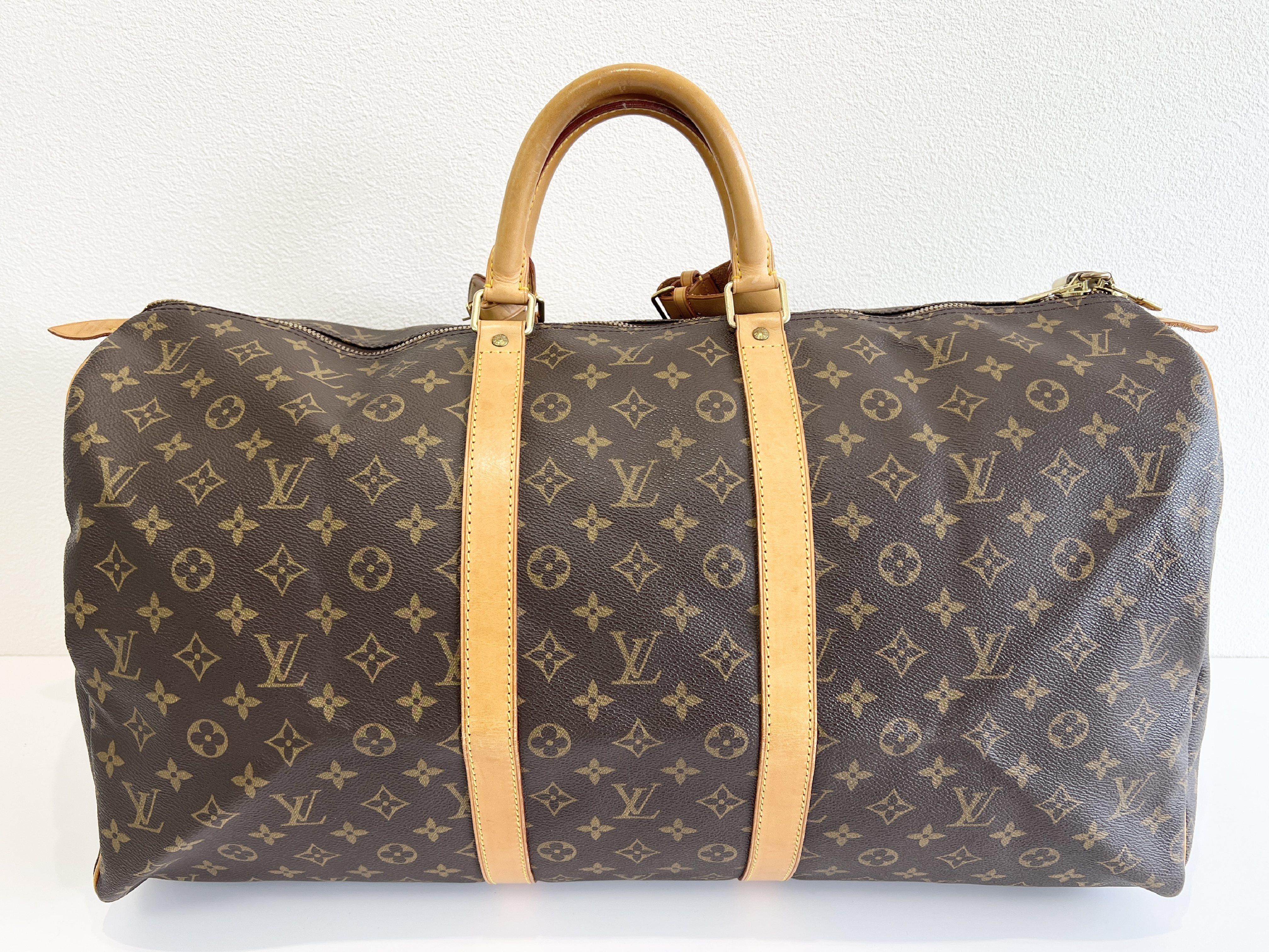 Keepall 55 Monogram Leather Handbag Boston Bag — view 2