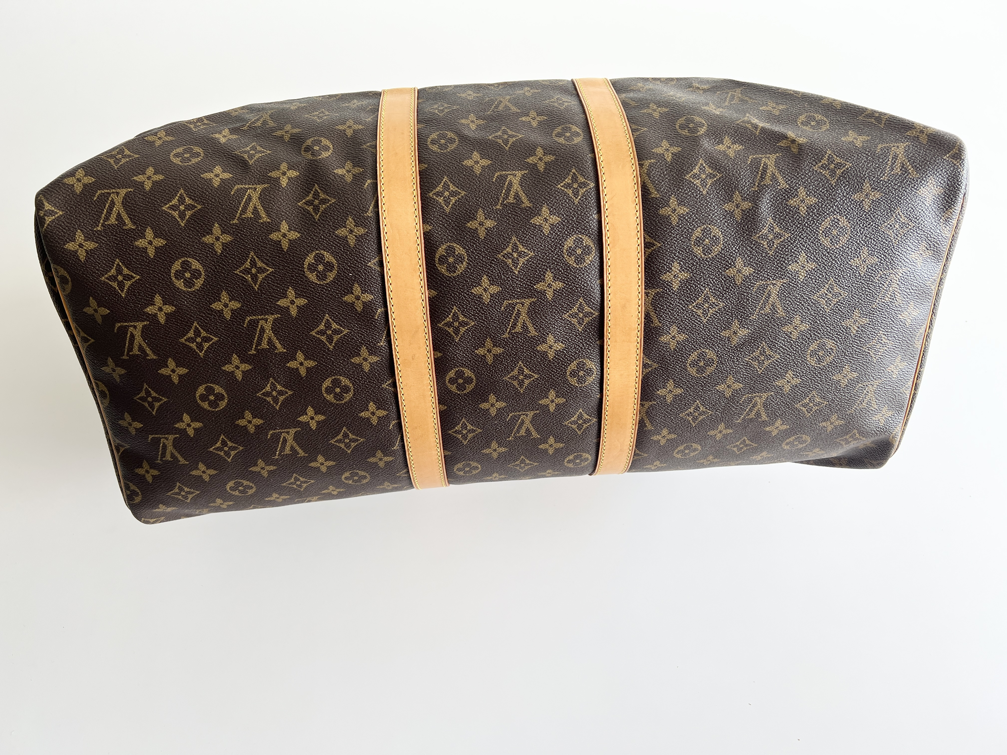 Keepall 55 Monogram Leather Handbag Boston Bag — view 13