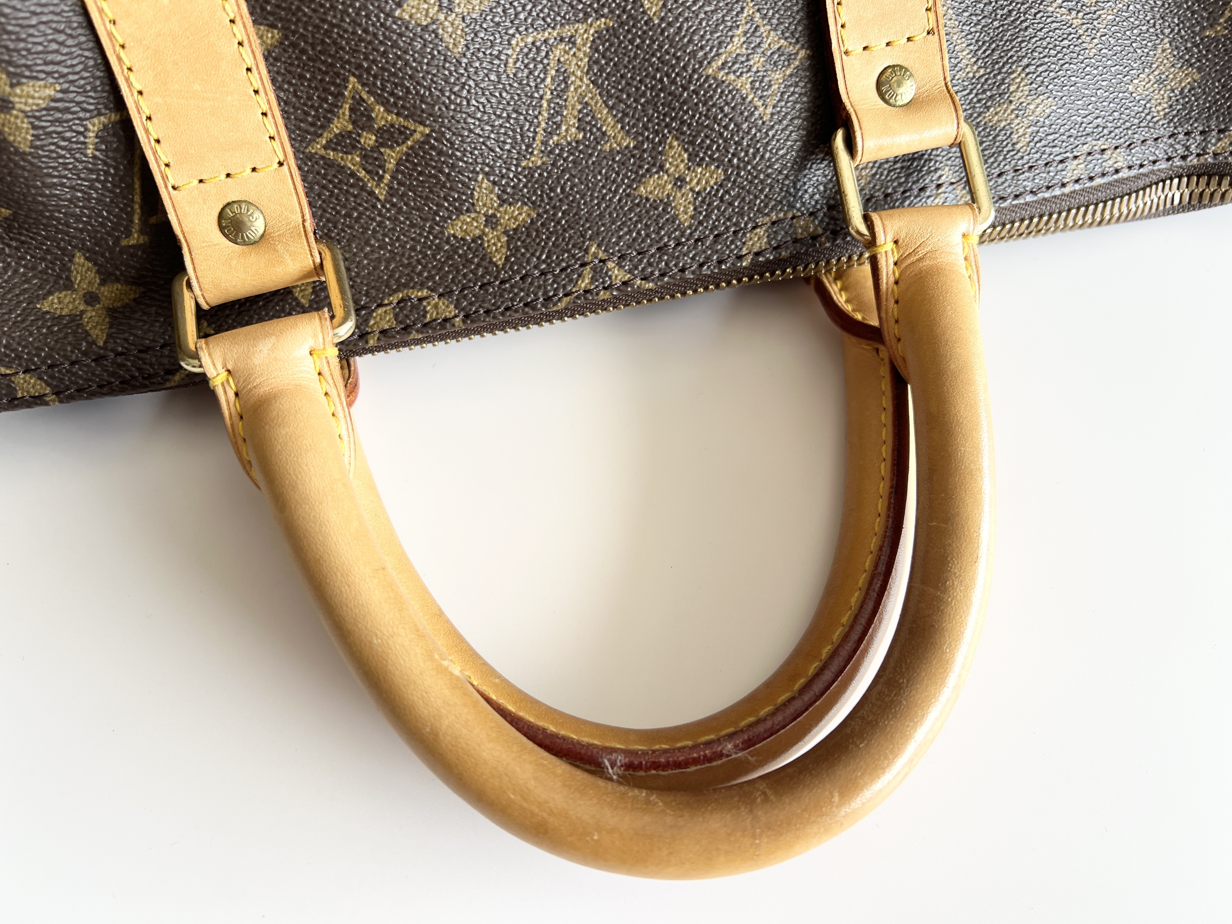 Keepall 55 Monogram Leather Handbag Boston Bag — view 3
