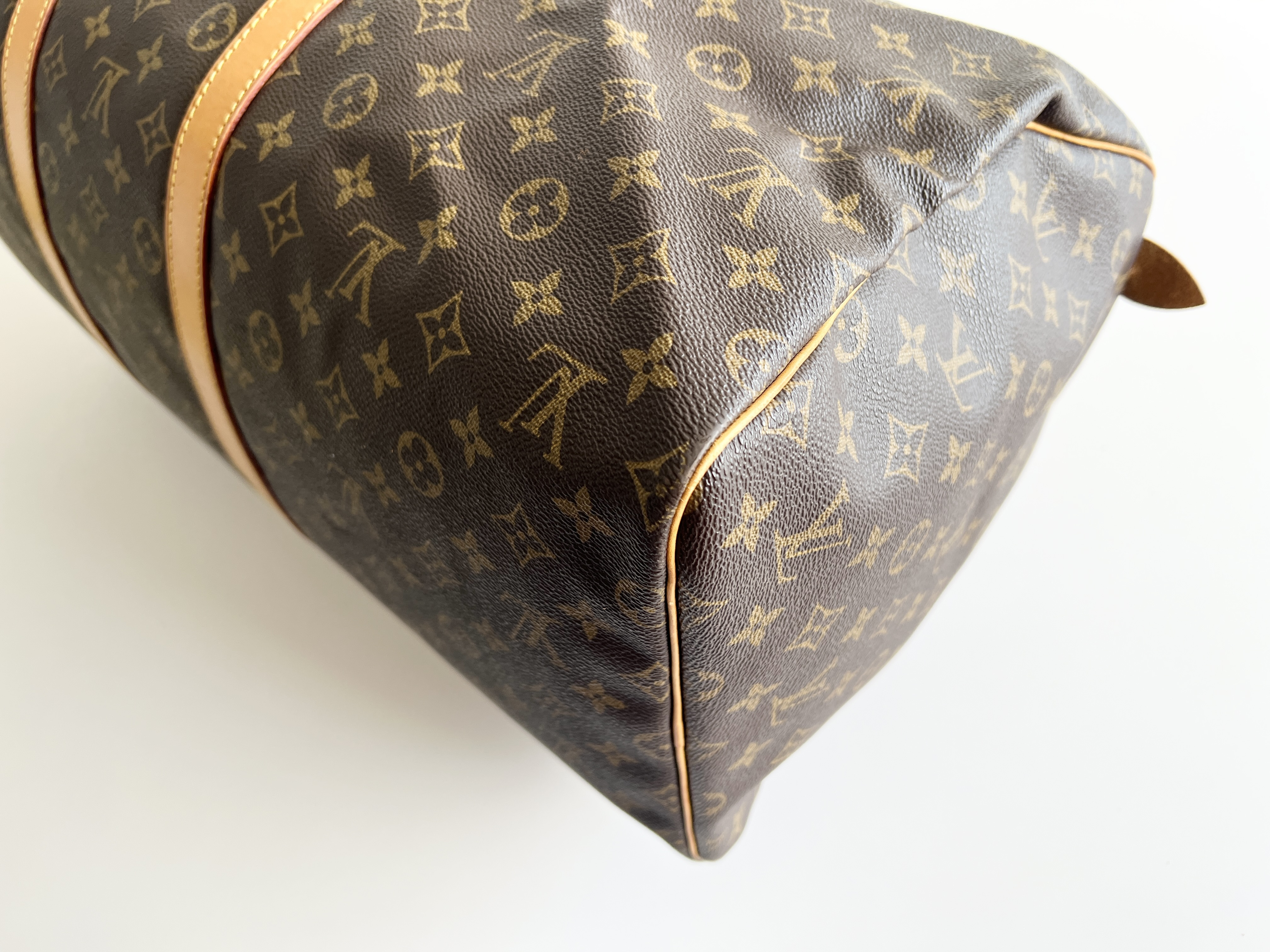 Keepall 55 Monogram Leather Handbag Boston Bag — view 10