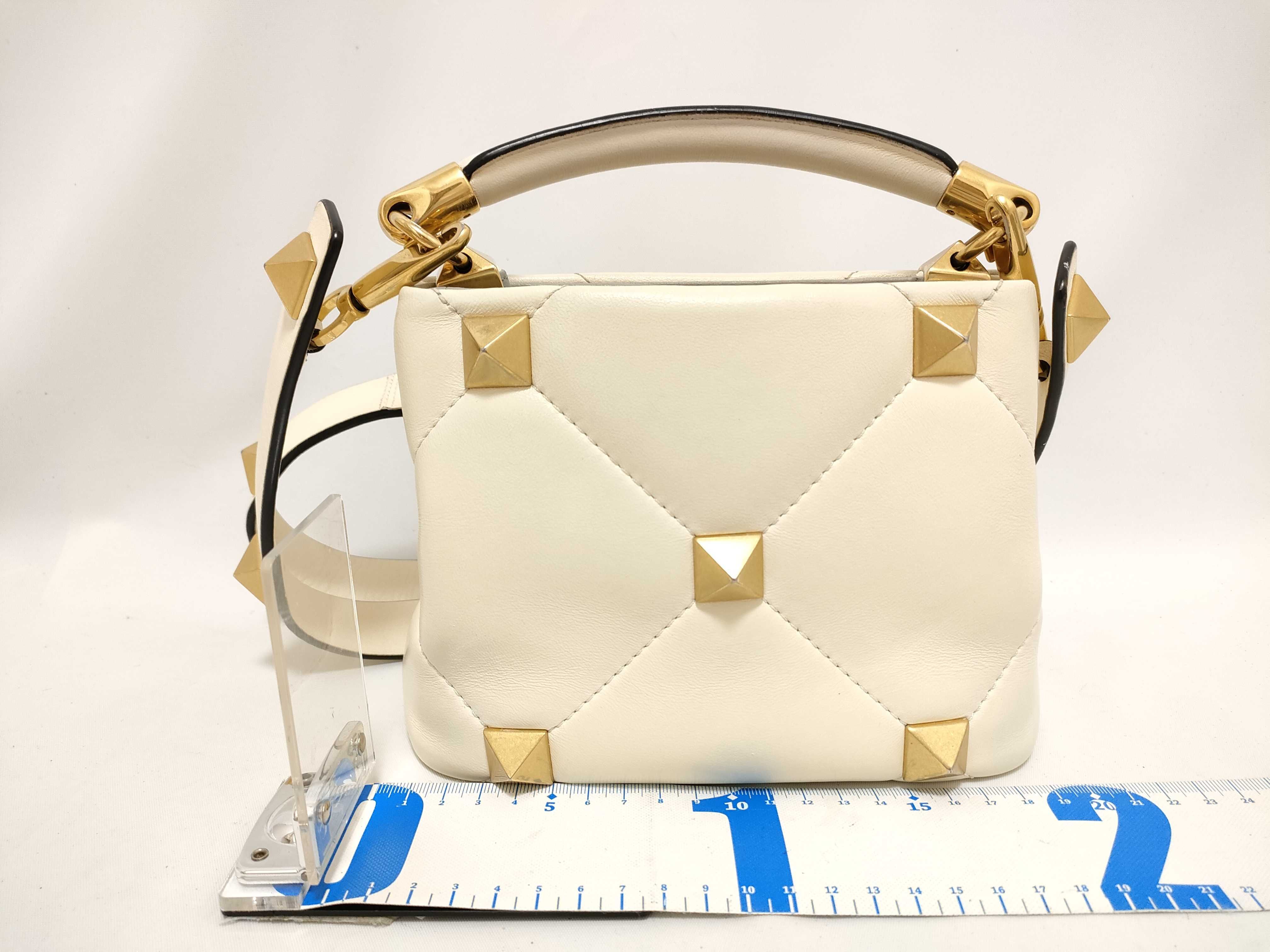 Roman Stud Ivory Leather 2-Way Handbag — view 2