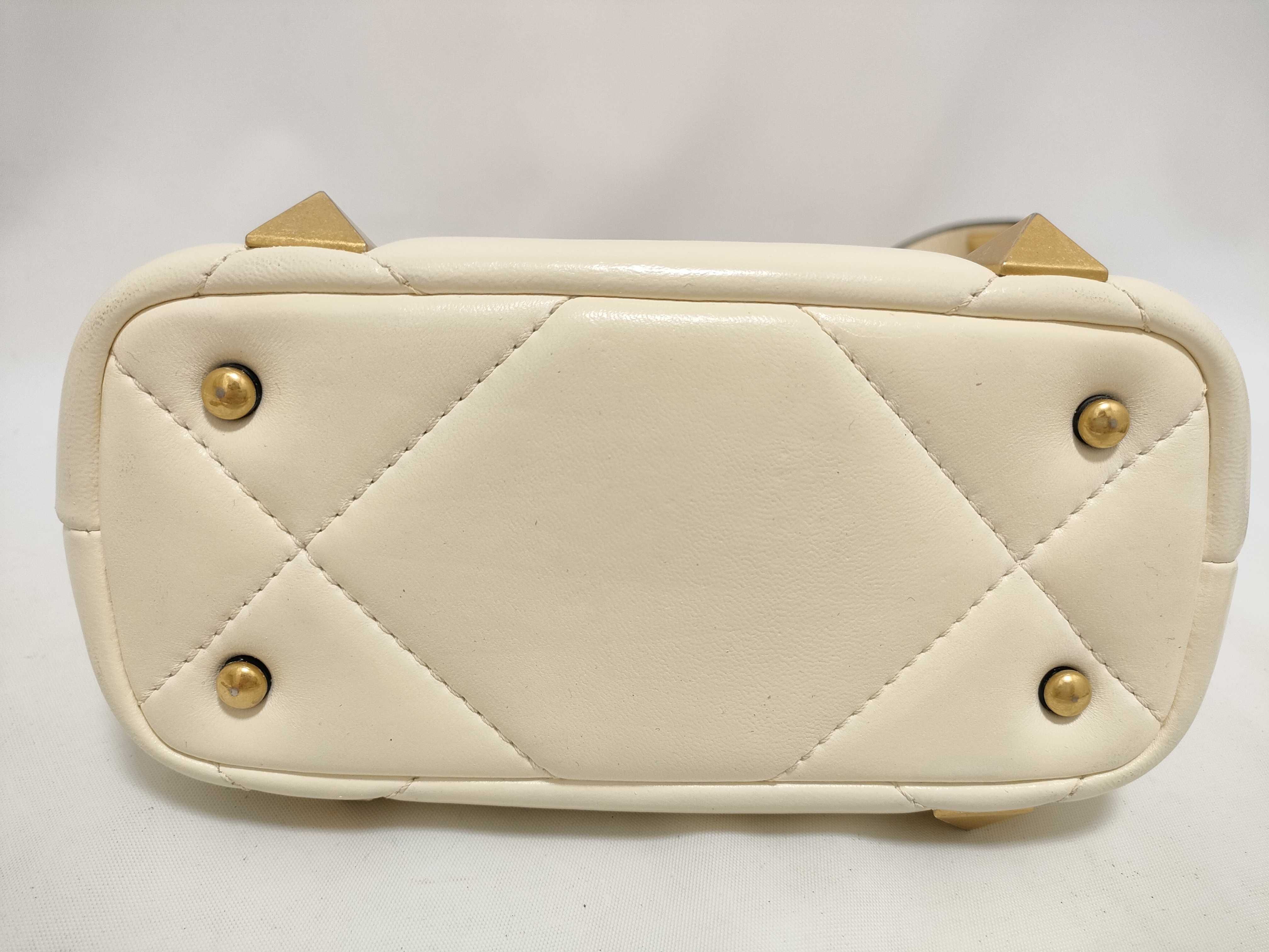 Roman Stud Ivory Leather 2-Way Handbag — view 7