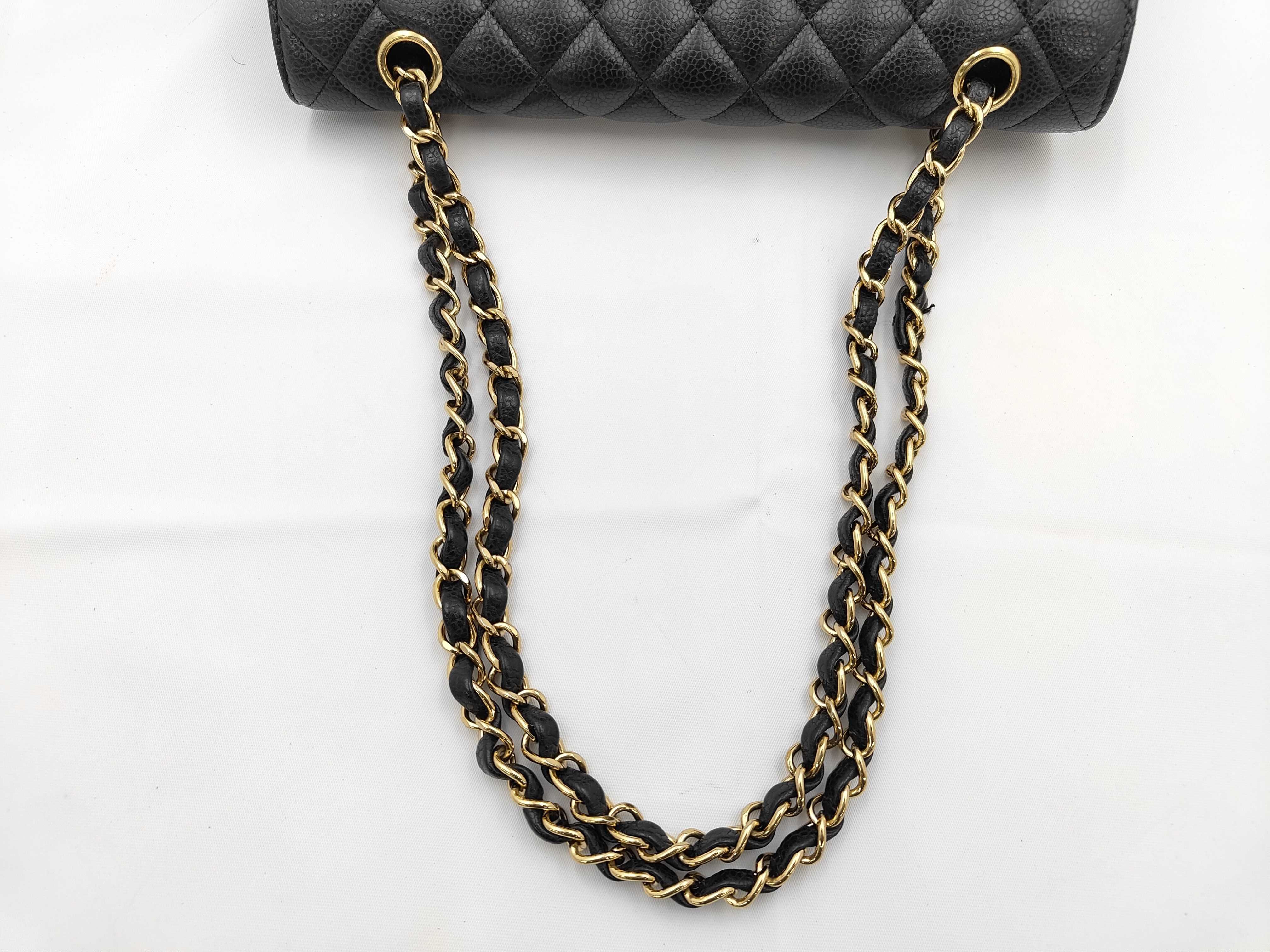 Matelassé 25 Caviar Skin Double Flap Chain Shoulder Bag (with seal, serial number in the 9 range) — view 3