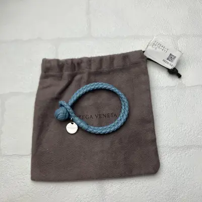 Leather Bracelet Blue Intrecciato Bangle Other Accessories