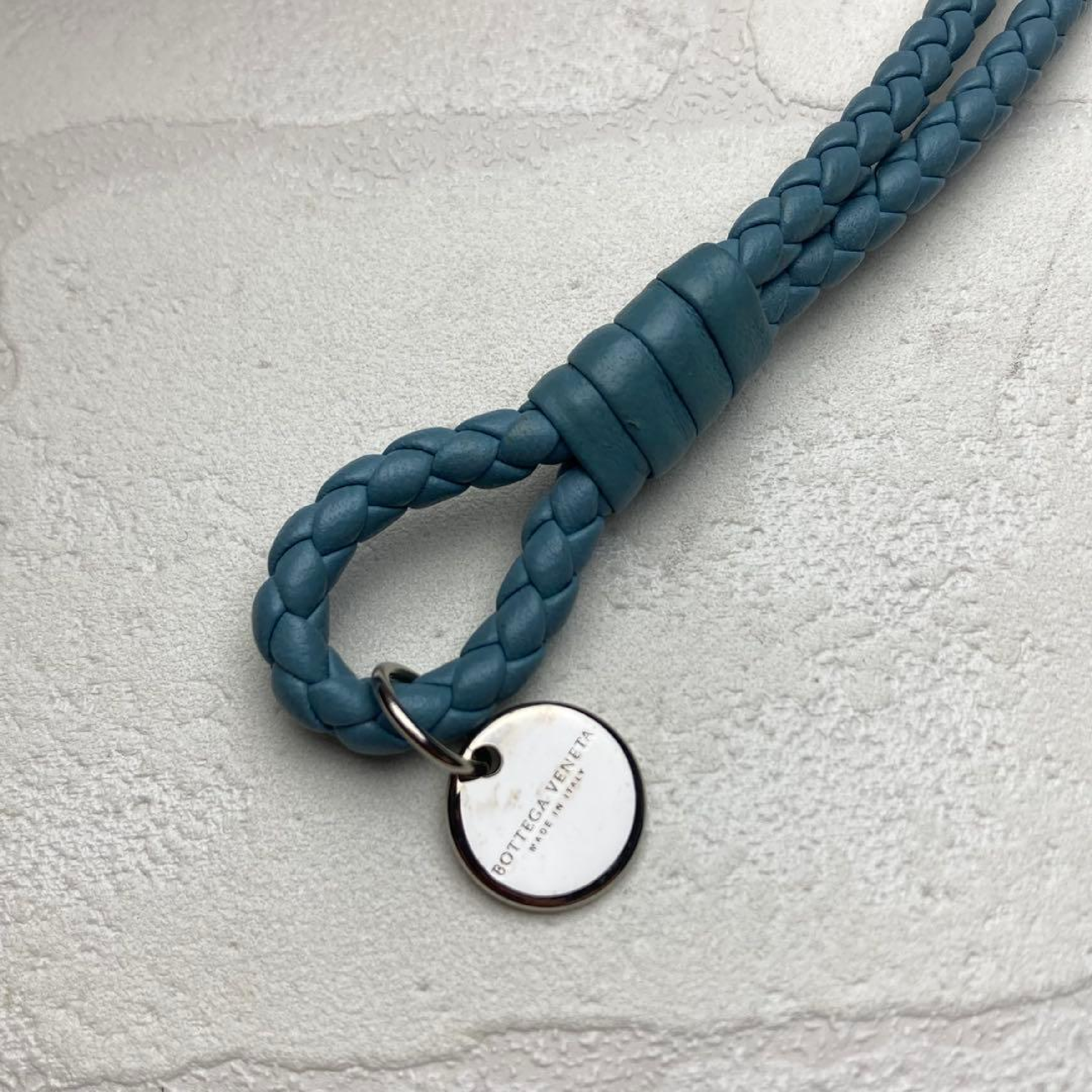 Leather Bracelet Blue Intrecciato Bangle Other Accessories — view 4