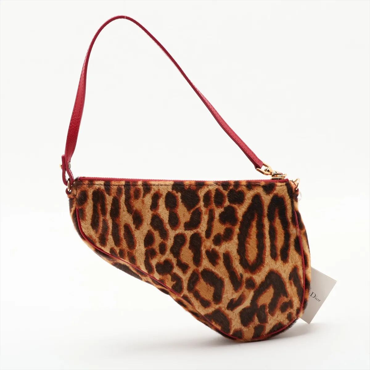 Saddle Haircalf x Leather Shoulder Bag Brown x Red — view 2