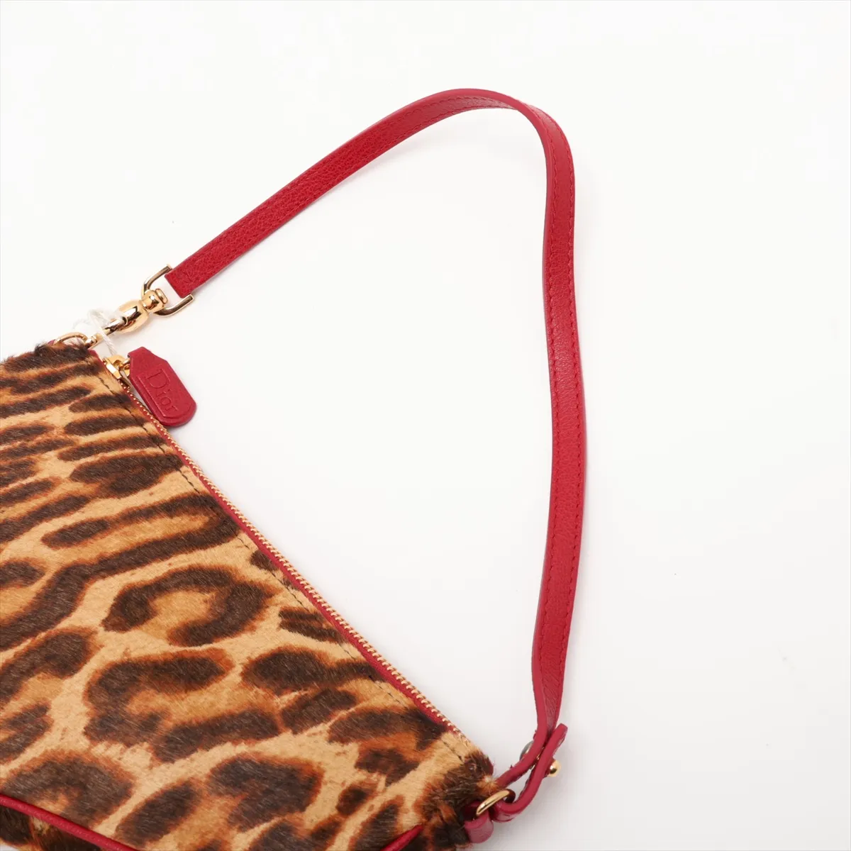 Saddle Haircalf x Leather Shoulder Bag Brown x Red — view 5