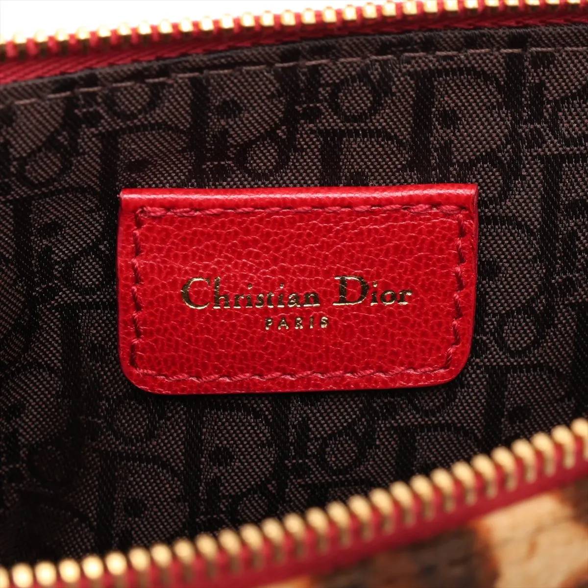 Saddle Haircalf x Leather Shoulder Bag Brown x Red — view 7