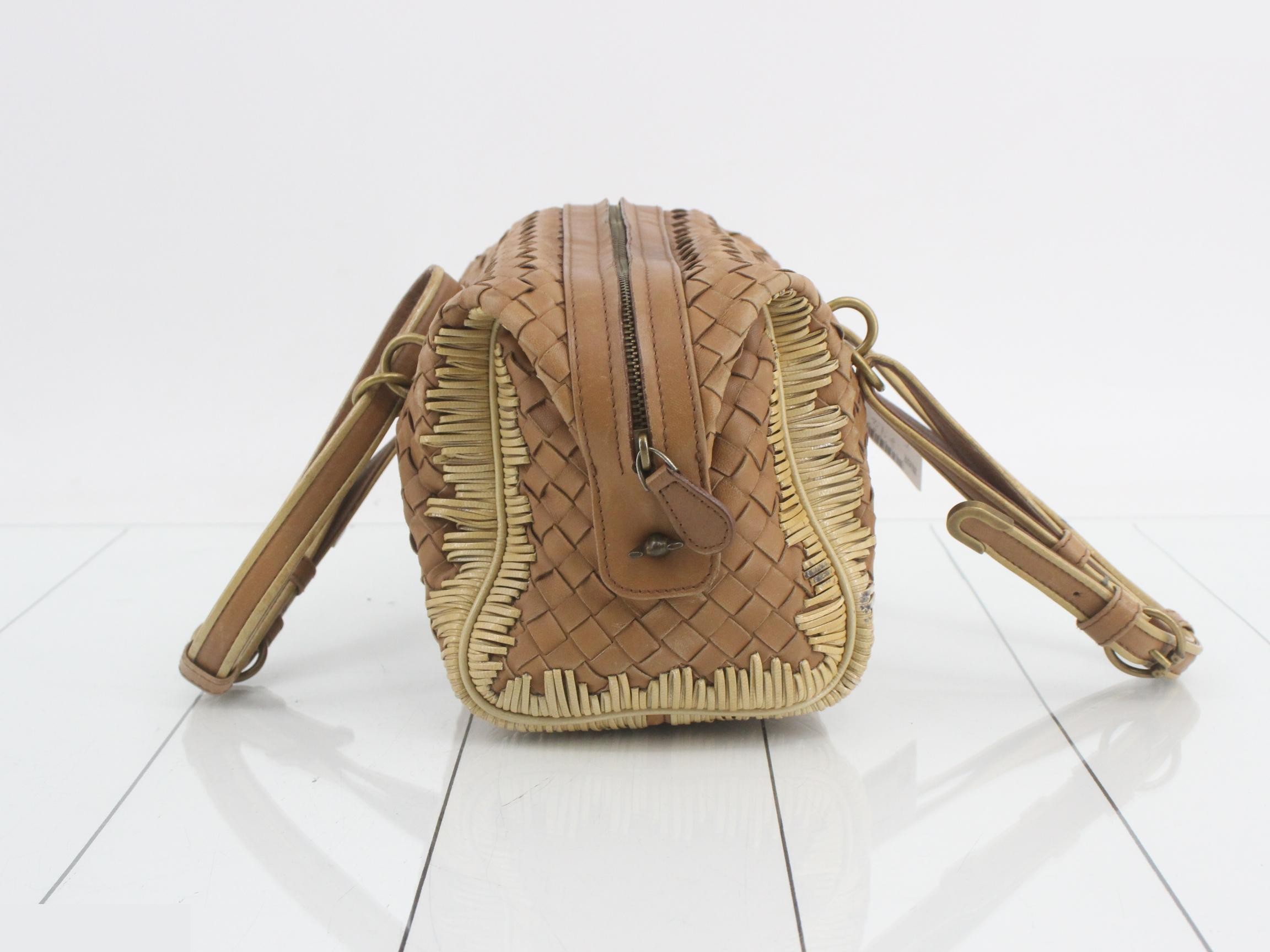Mini Boston handbag, Intrecciato weave — view 4