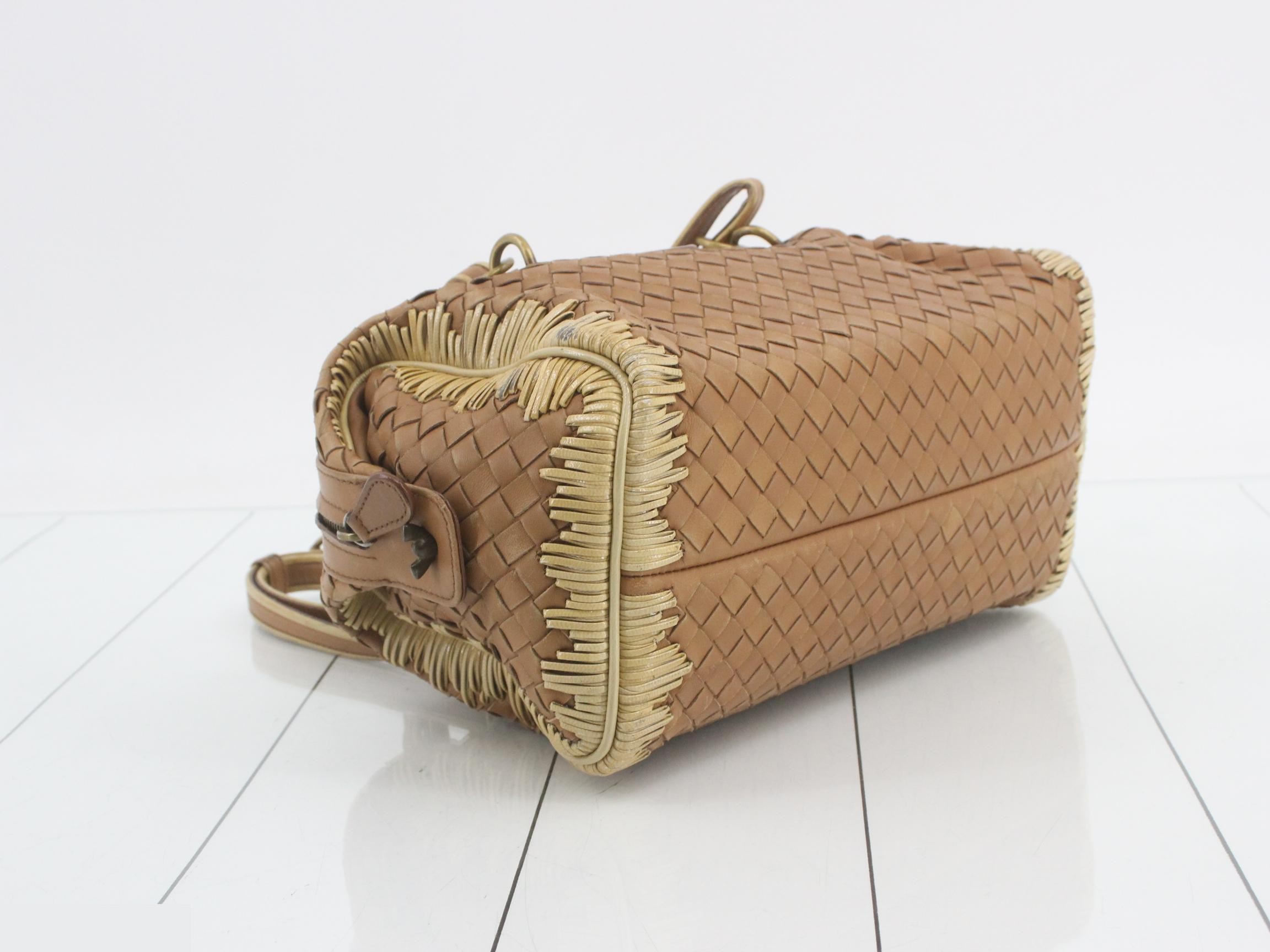 Mini Boston handbag, Intrecciato weave — view 5