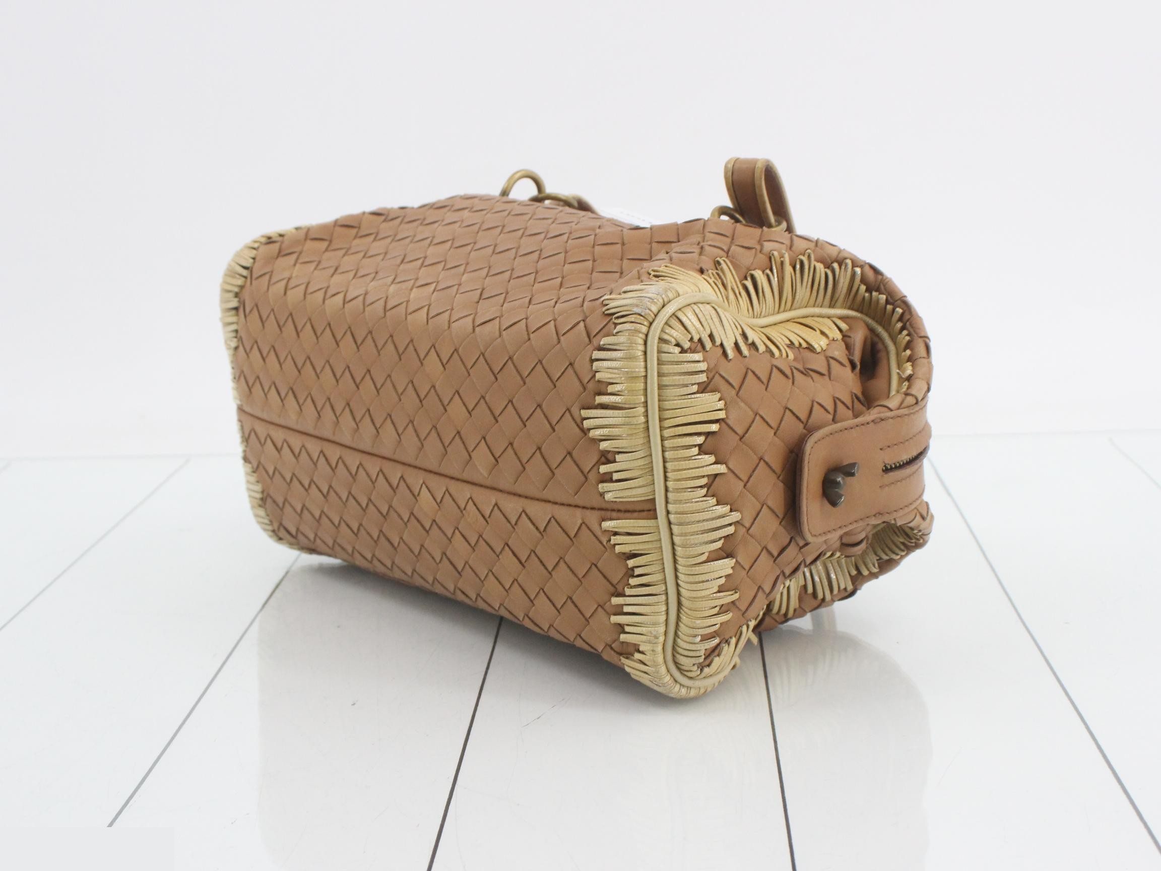 Mini Boston handbag, Intrecciato weave — view 6