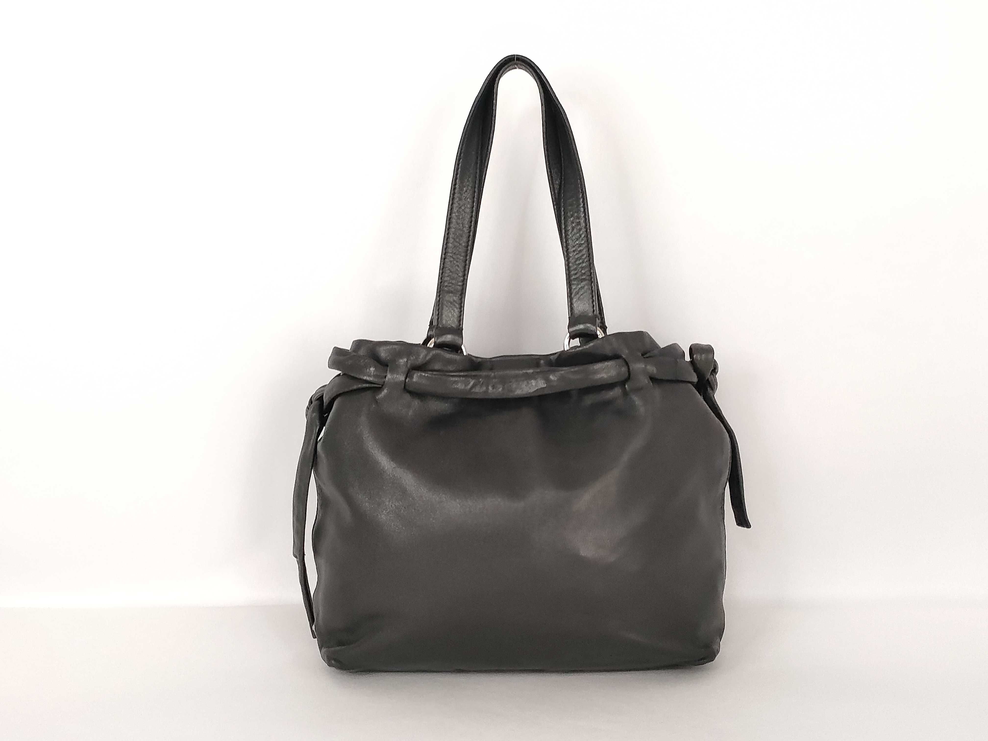 All-Leather Nappa Triangle Logo Handbag