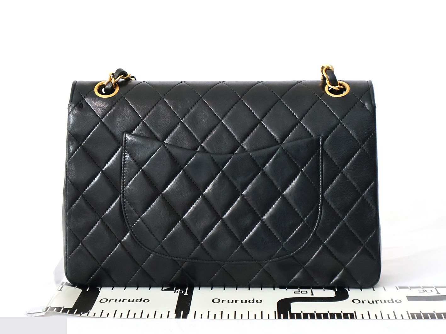 Matelassé 25 Lambskin Double Flap Double Chain Shoulder Bag, Black — view 2
