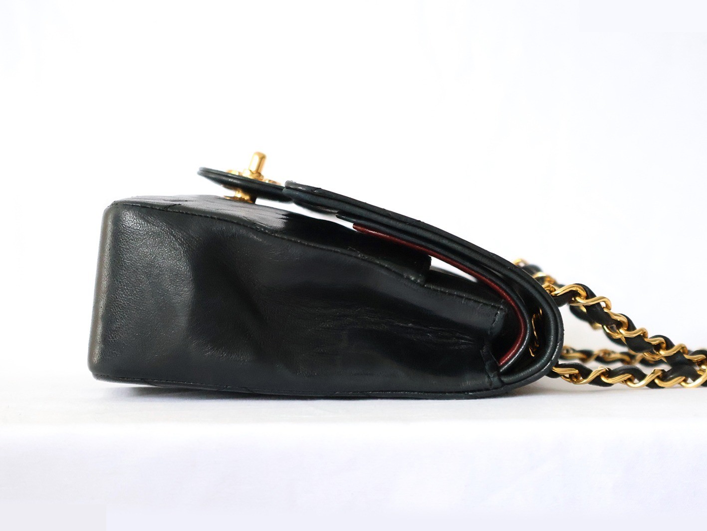 Matelassé 25 Lambskin Double Flap Double Chain Shoulder Bag, Black — view 6