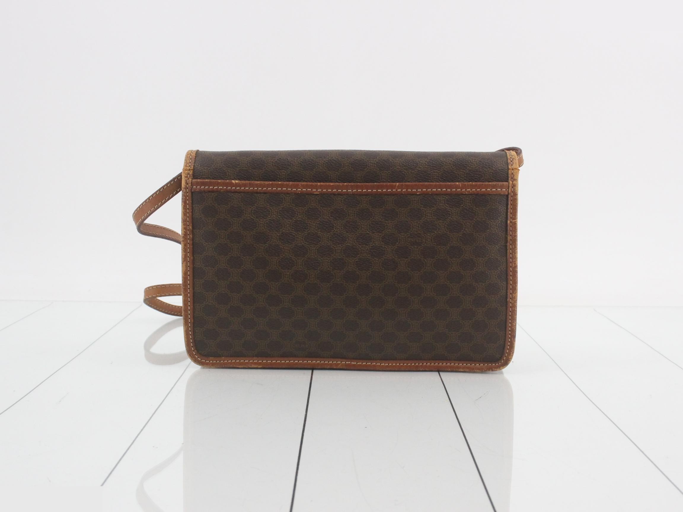 Macadam Circle Logo Flap Bag, Brown, 26 x 17 x 5 cm — view 2