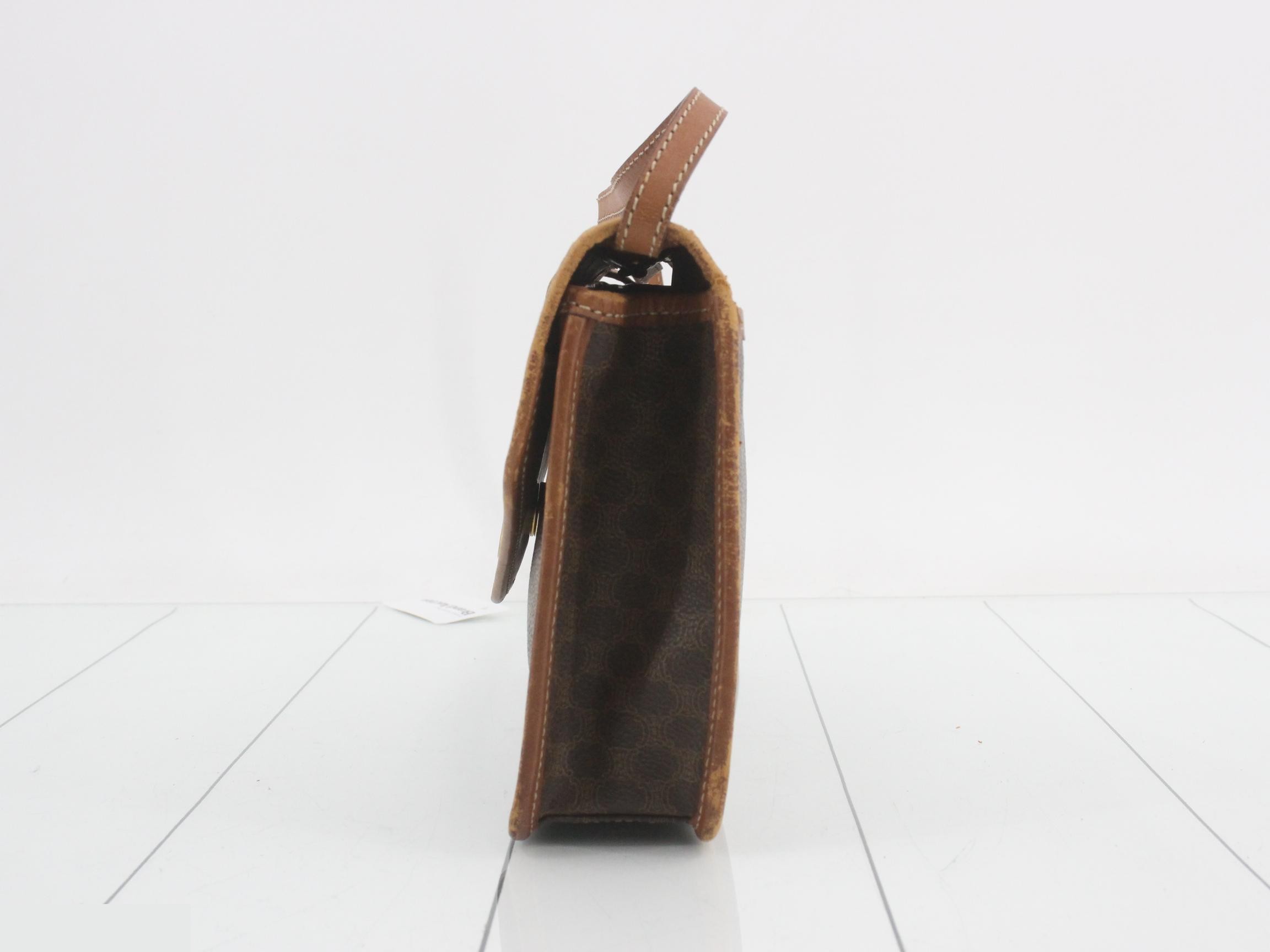 Macadam Circle Logo Flap Bag, Brown, 26 x 17 x 5 cm — view 3