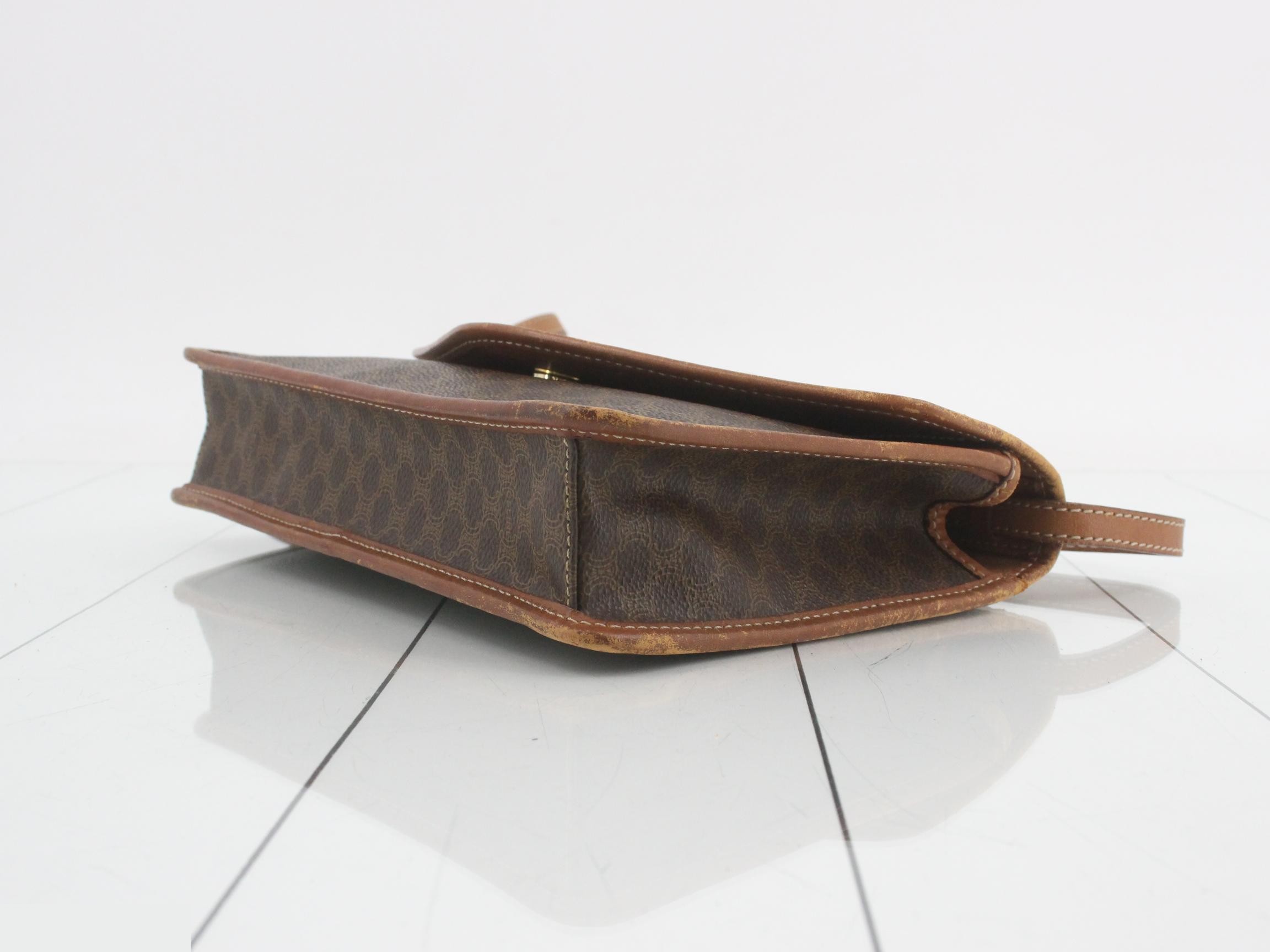 Macadam Circle Logo Flap Bag, Brown, 26 x 17 x 5 cm — view 6