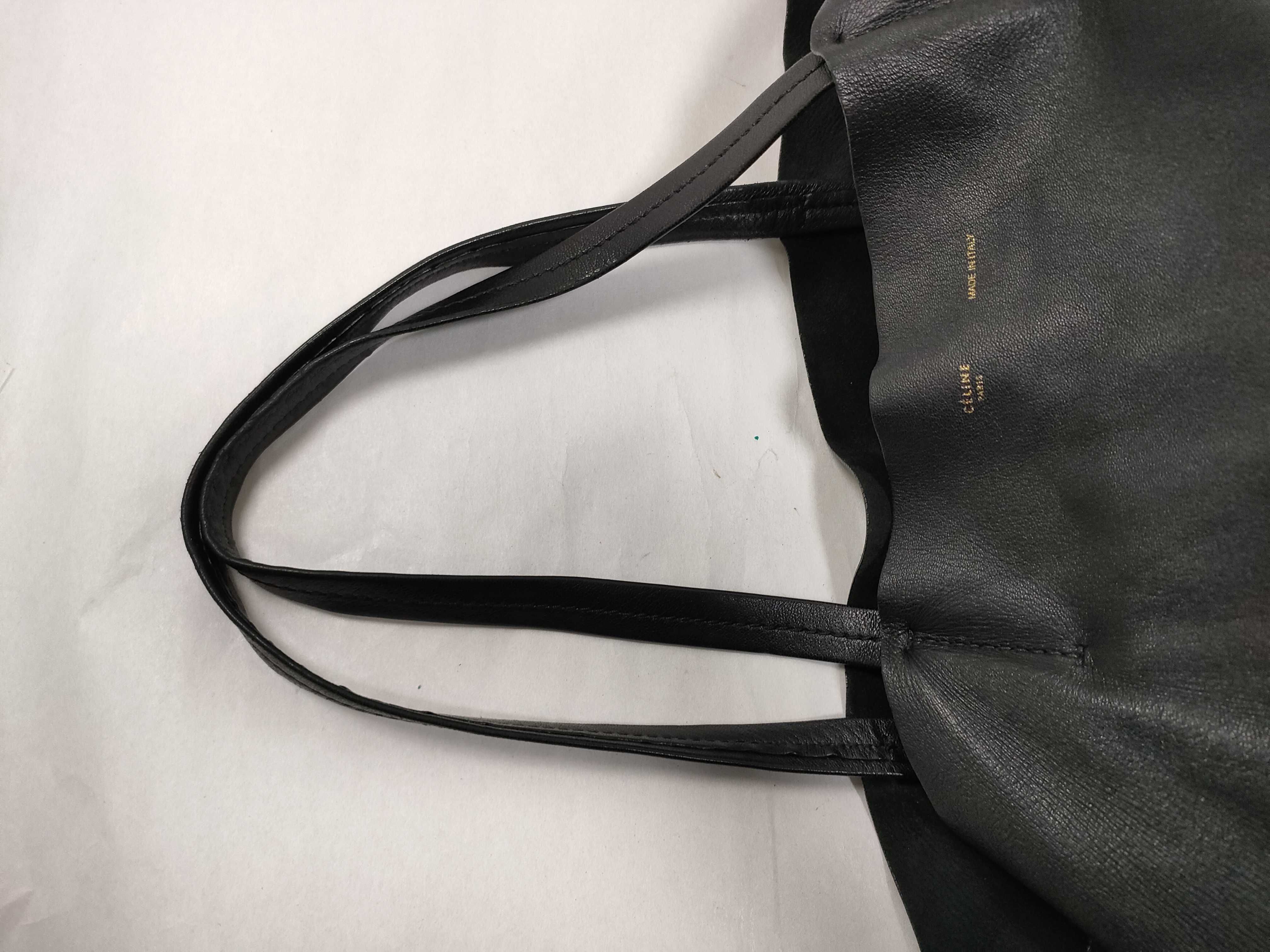 Horizontal Cabas Leather x Leather Tote Bag, Black Tote Bag — view 3