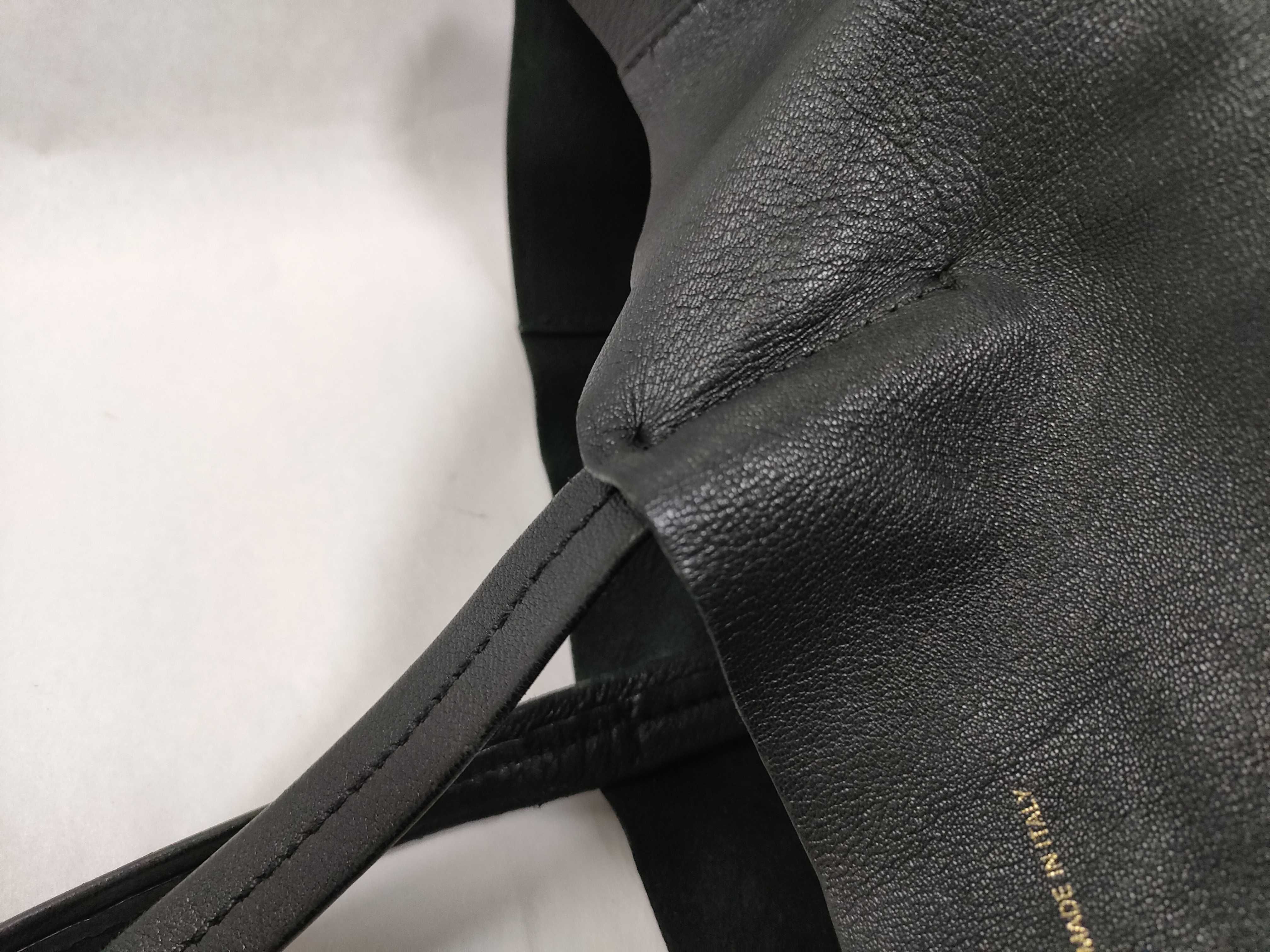 Horizontal Cabas Leather x Leather Tote Bag, Black Tote Bag — view 5