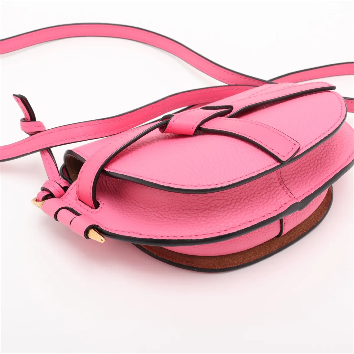 Mini Gate Leather Shoulder Bag, Pink — view 4