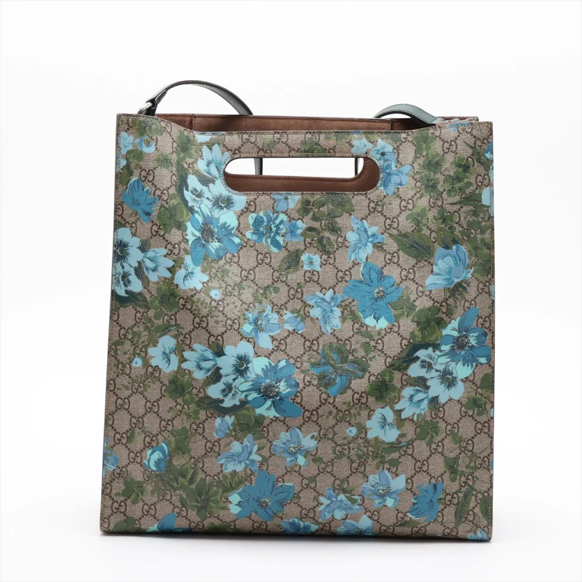 GG Blooms 414476 PVC x Leather 2-Way Handbag Beige x Blue — view 2